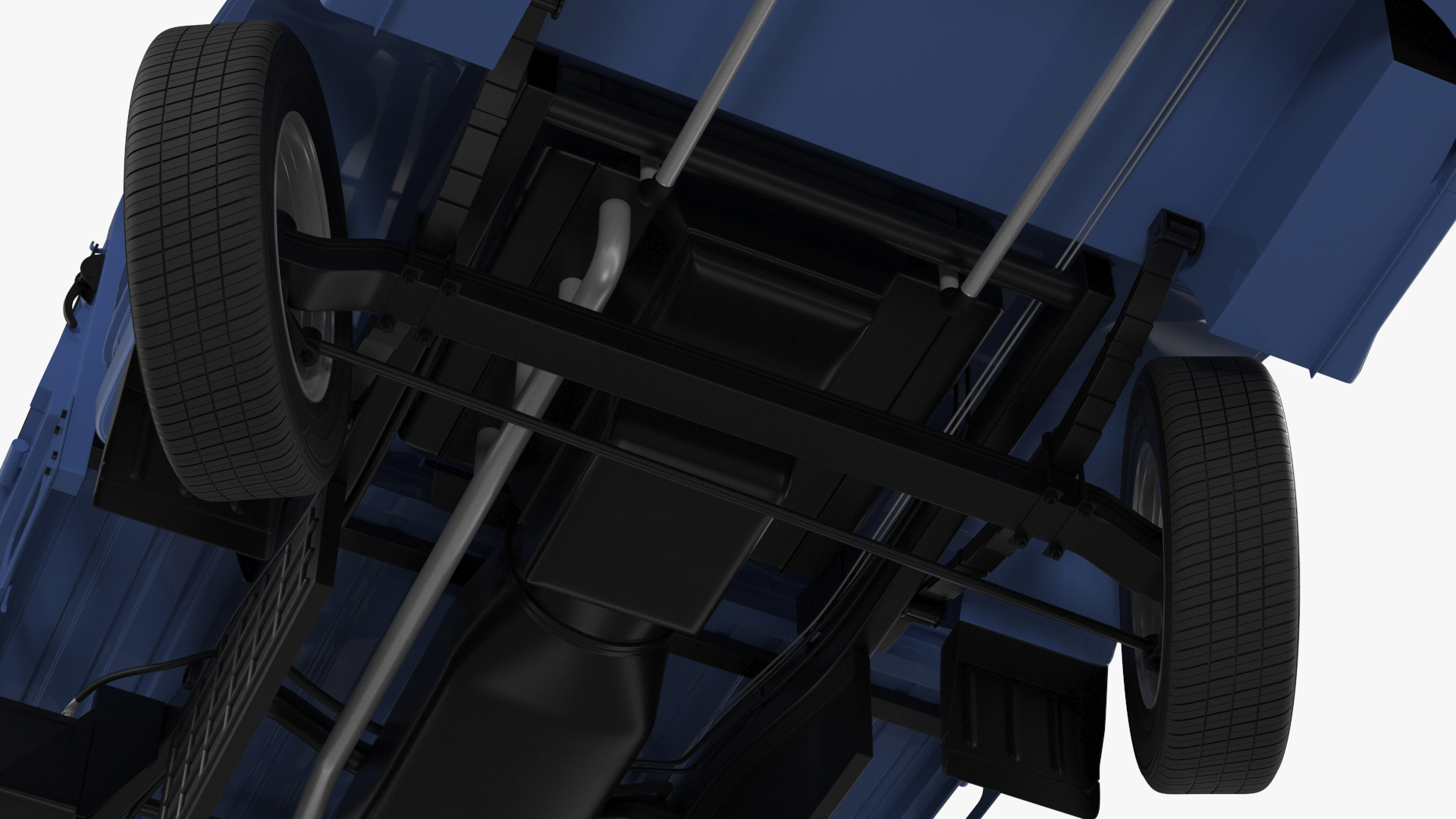 Flatbed Truck Blue Rigged for Cinema 4D 3D model