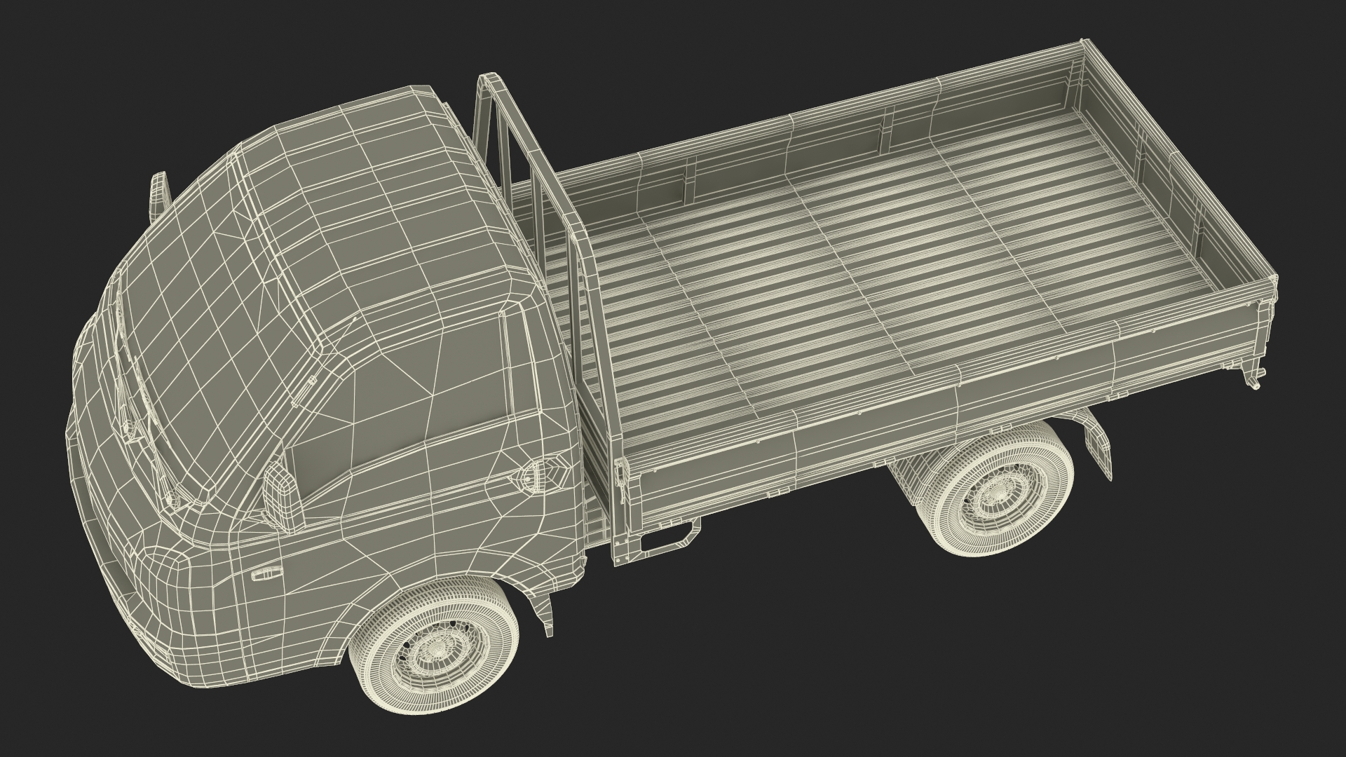 Flatbed Truck Blue Rigged for Cinema 4D 3D model