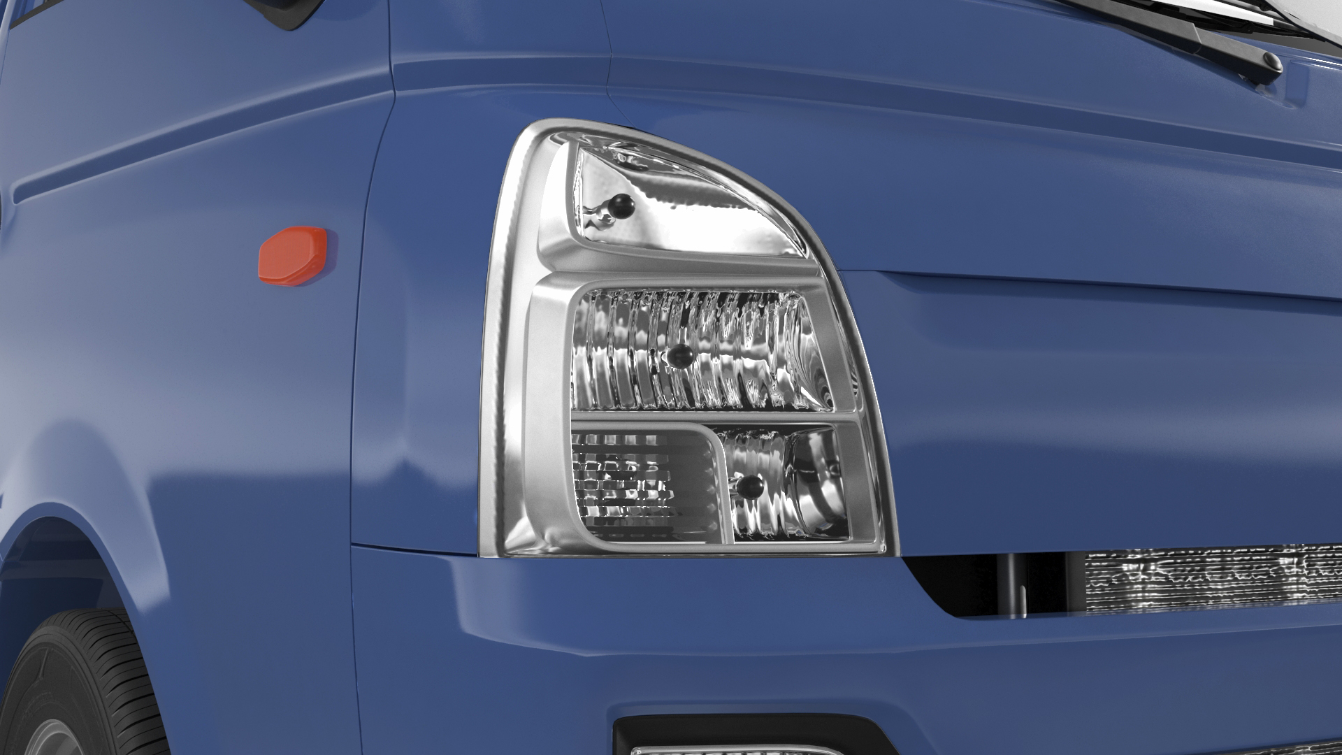 Flatbed Truck Blue Rigged for Cinema 4D 3D model