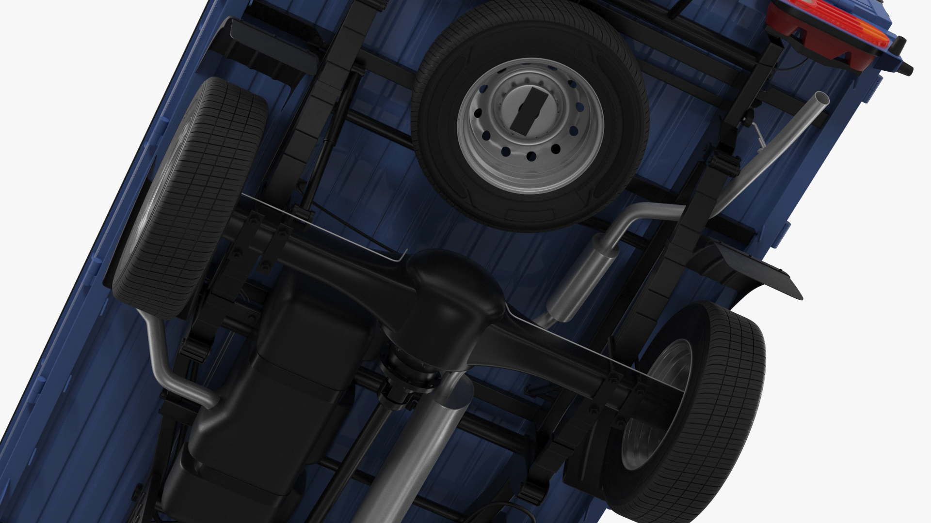 Flatbed Truck Blue Rigged for Cinema 4D 3D model