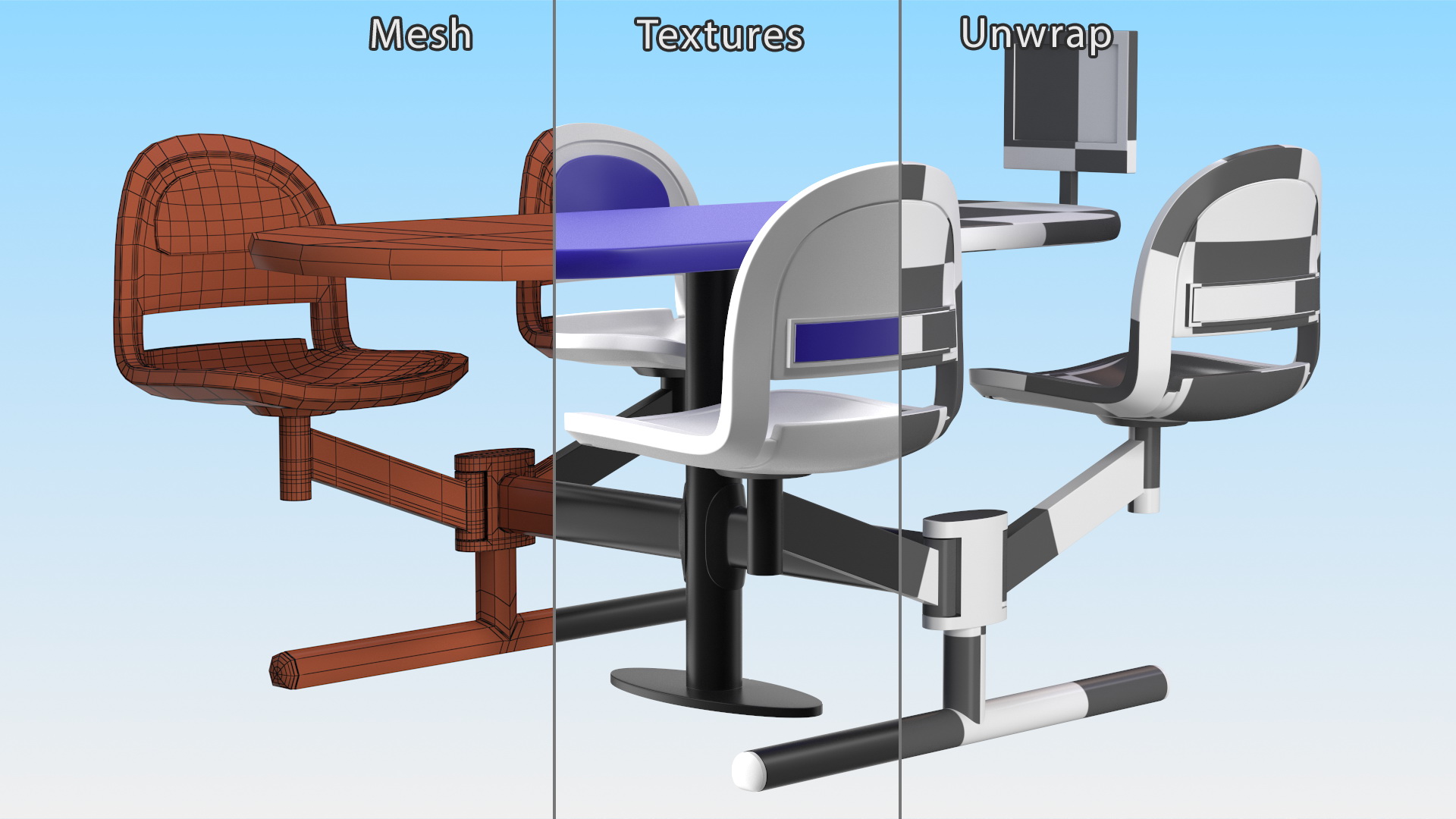 Table with Display for Bowling Center 3D