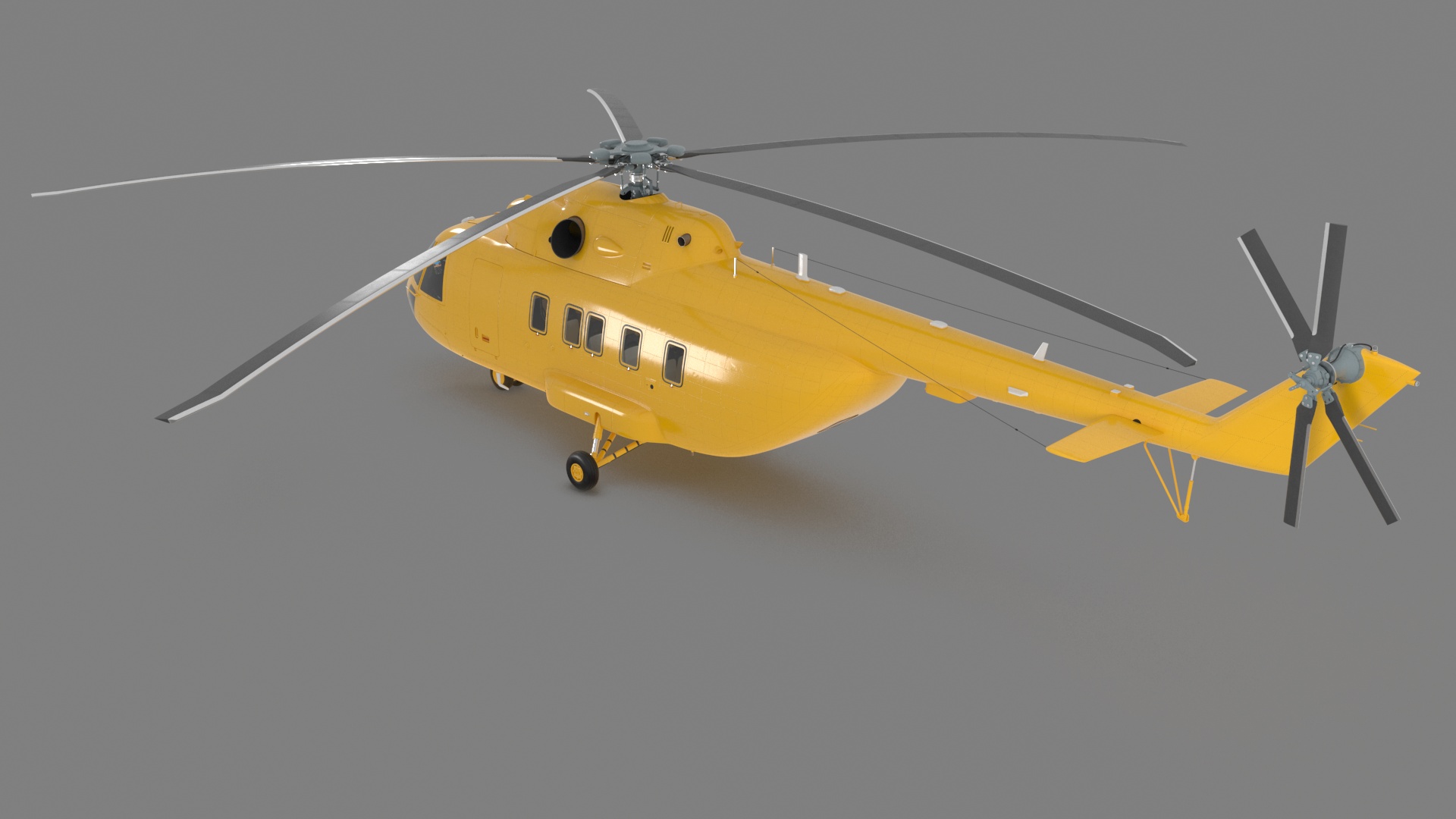 3D Transport Cargo Helicopter Yellow model