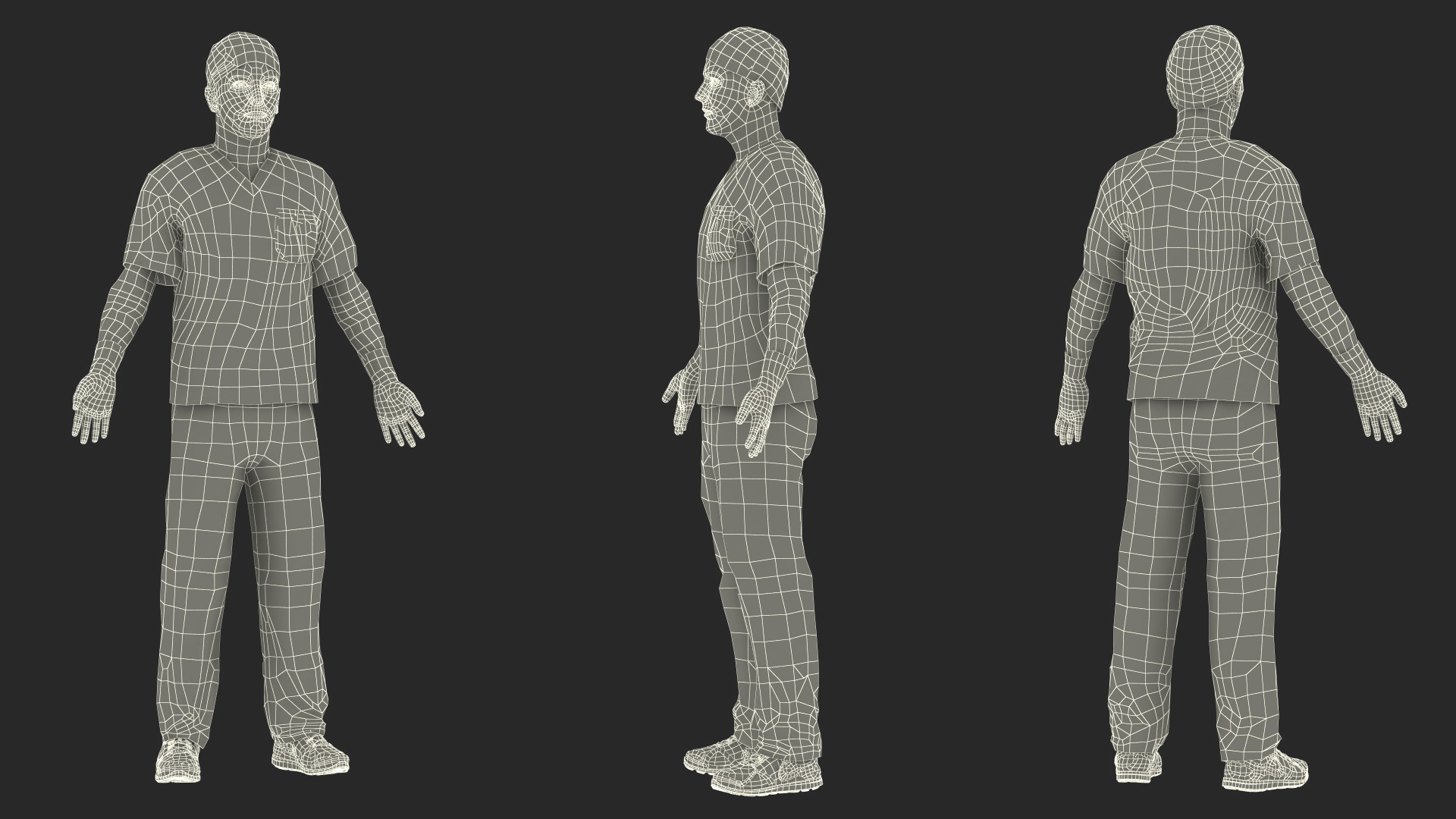 Male Surgeon Doctor Stained Blood Clothes Rigged for Cinema 4D 3D