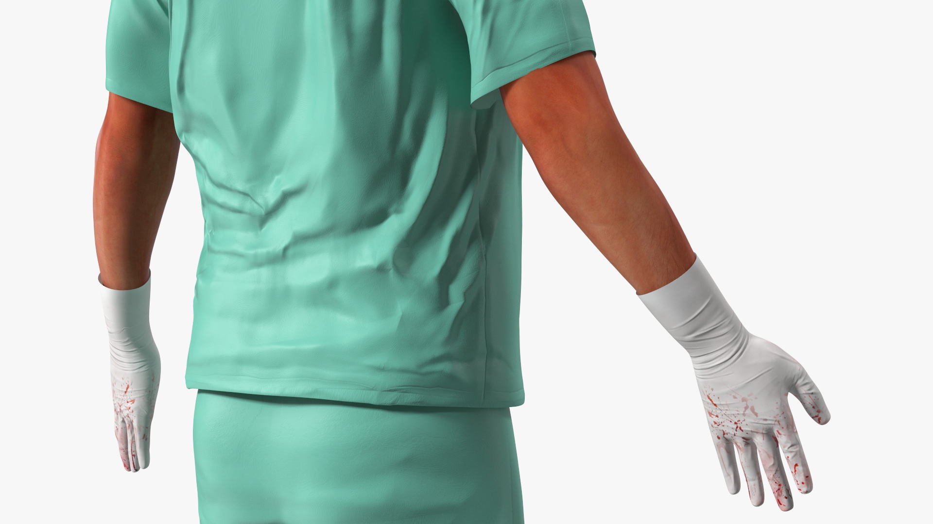 Male Surgeon Doctor Stained Blood Clothes Rigged for Cinema 4D 3D