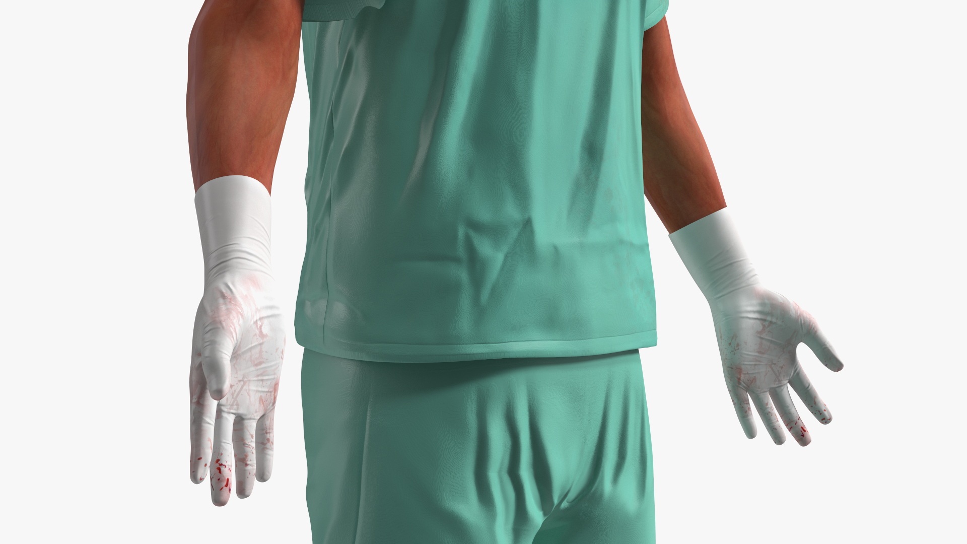 Male Surgeon Doctor Stained Blood Clothes Rigged for Cinema 4D 3D