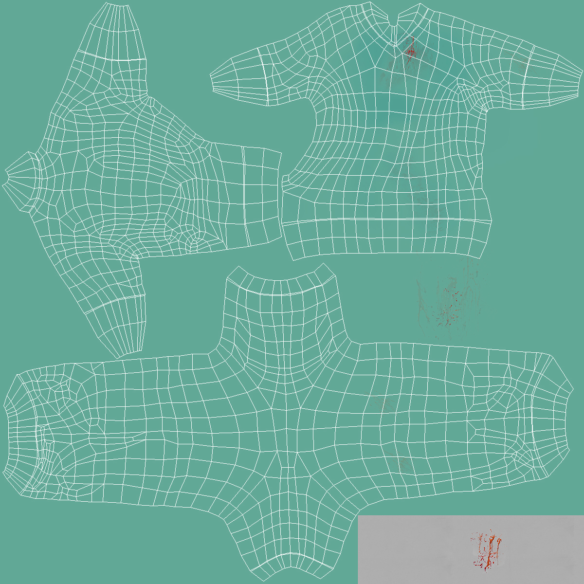 Male Surgeon Doctor Stained Blood Clothes Rigged for Cinema 4D 3D