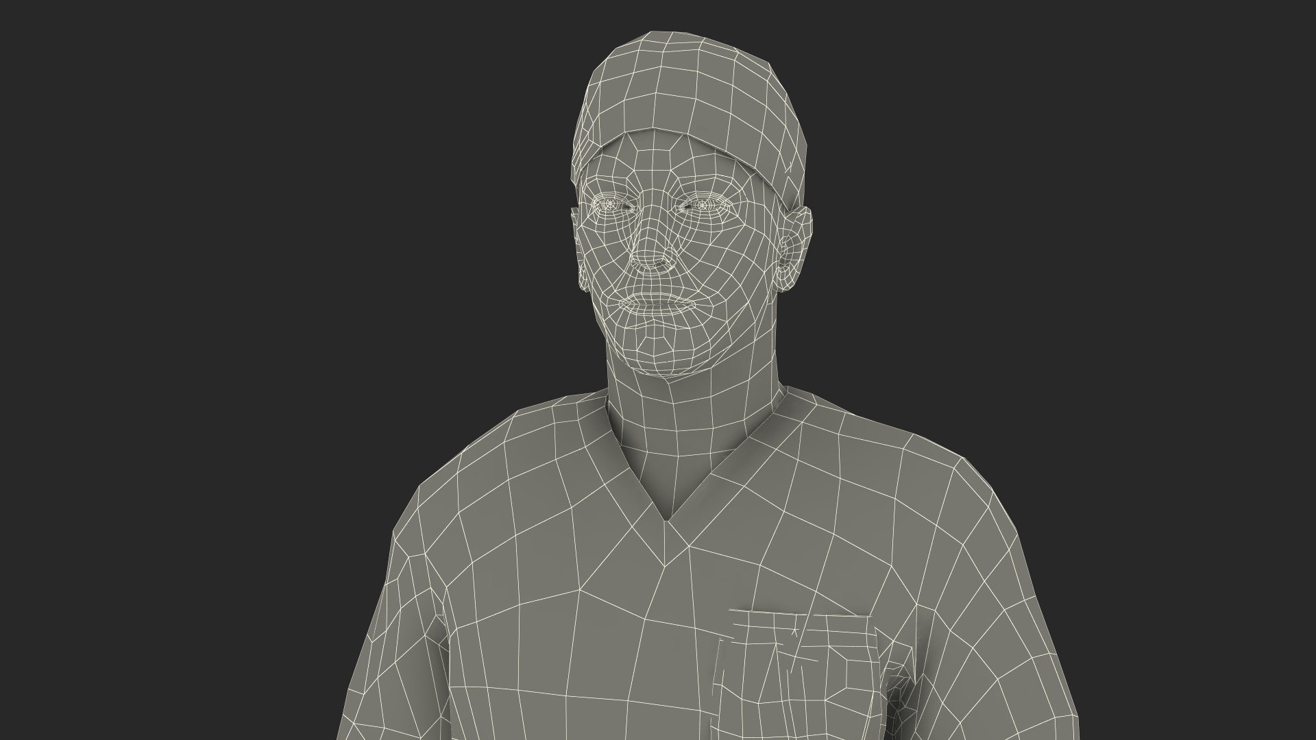 Male Surgeon Doctor Stained Blood Clothes Rigged for Cinema 4D 3D