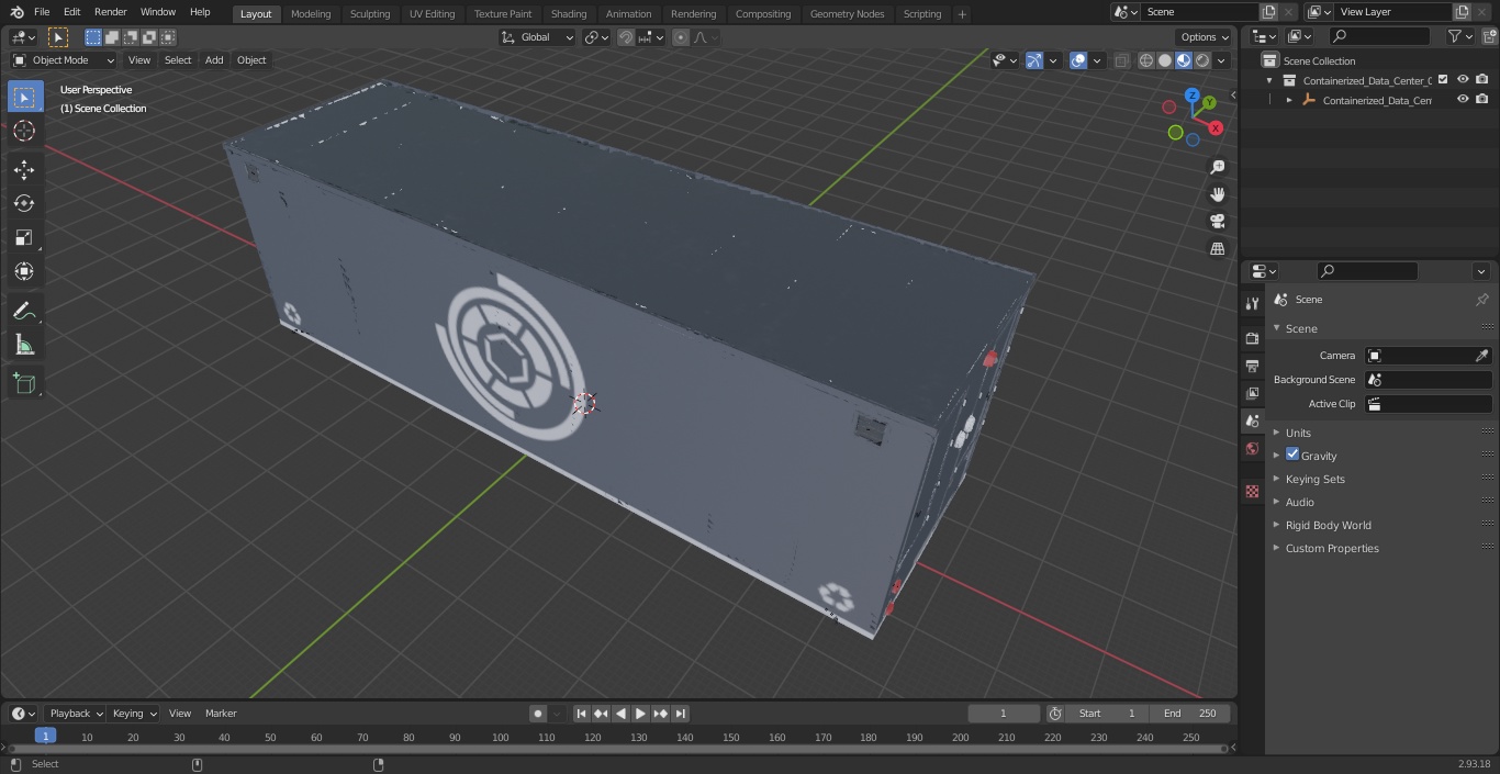 3D model Containerized Data Center