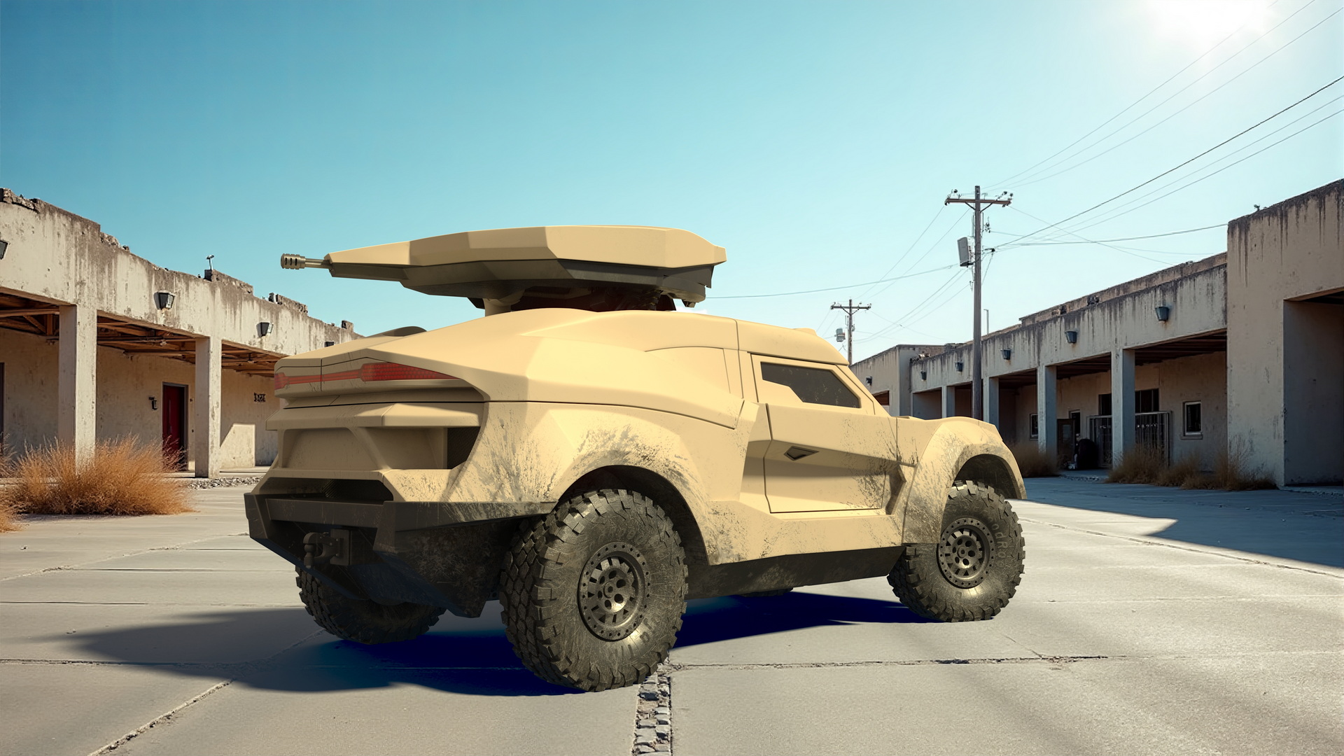 3D Dirty Off Road Vehicle Tire with Rim