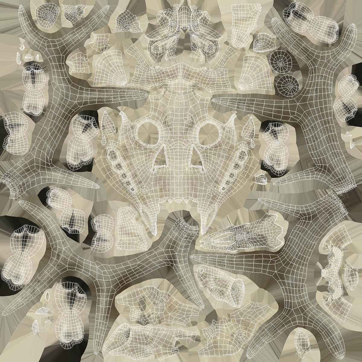 3D Deer Skull with Antlers model