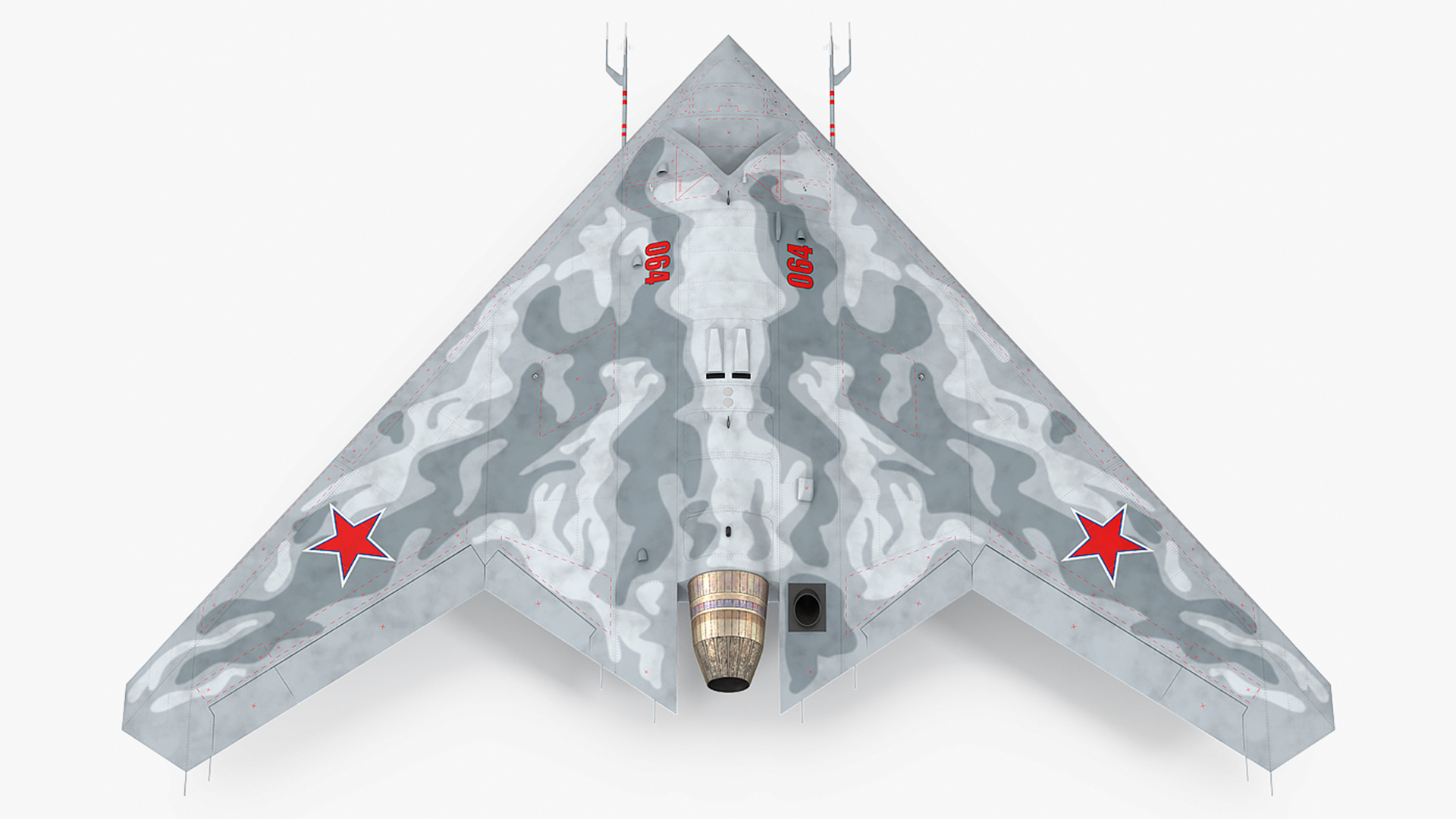 Russian Heavy Strike Unmanned Bomber S-70 Okhotnik Rigged 3D