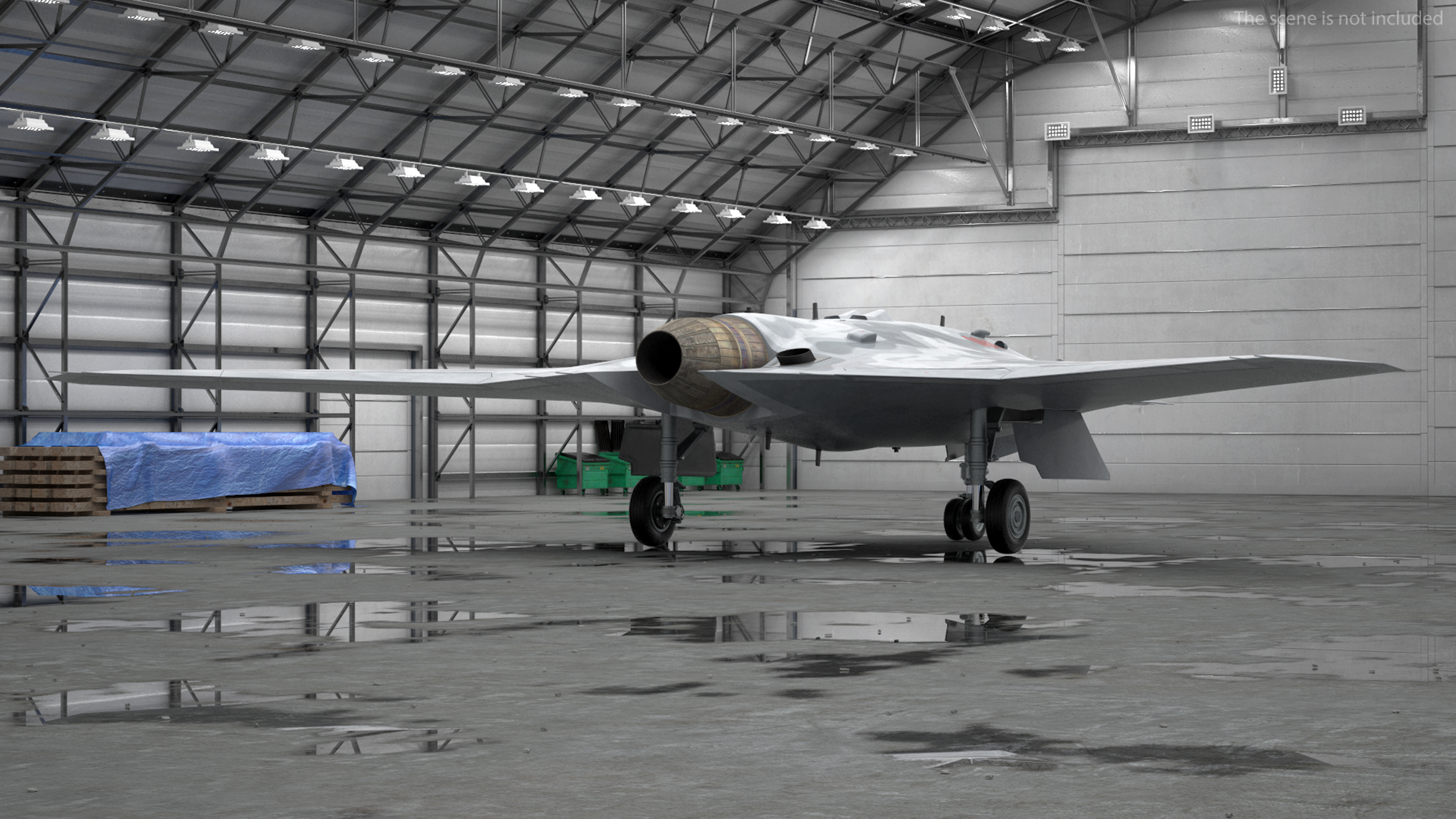 Russian Heavy Strike Unmanned Bomber S-70 Okhotnik Rigged 3D