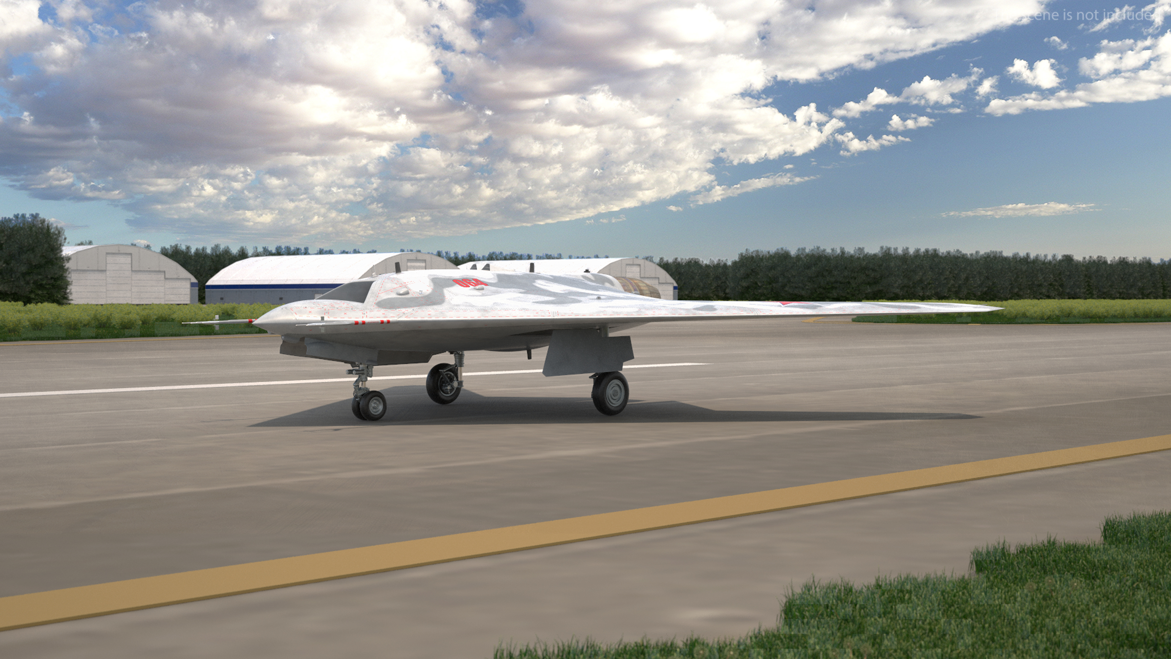 Russian Heavy Strike Unmanned Bomber S-70 Okhotnik Rigged 3D