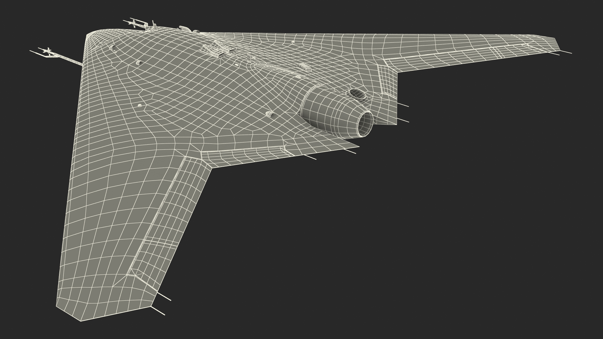 Russian Heavy Strike Unmanned Bomber S-70 Okhotnik Rigged 3D