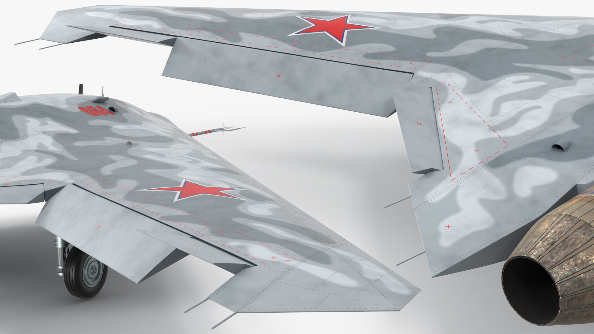 Russian Heavy Strike Unmanned Bomber S-70 Okhotnik Rigged 3D