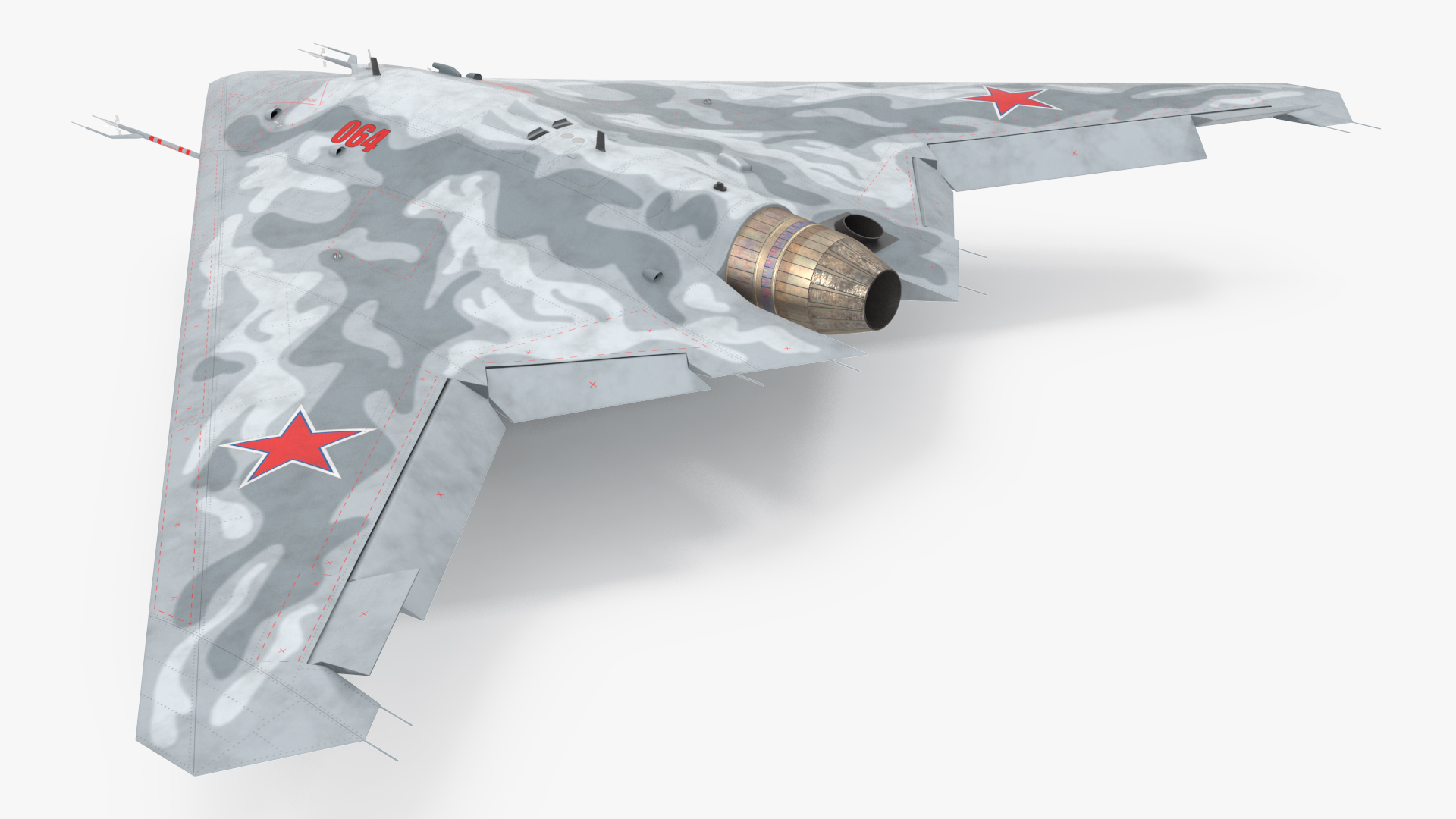 Russian Heavy Strike Unmanned Bomber S-70 Okhotnik Rigged 3D