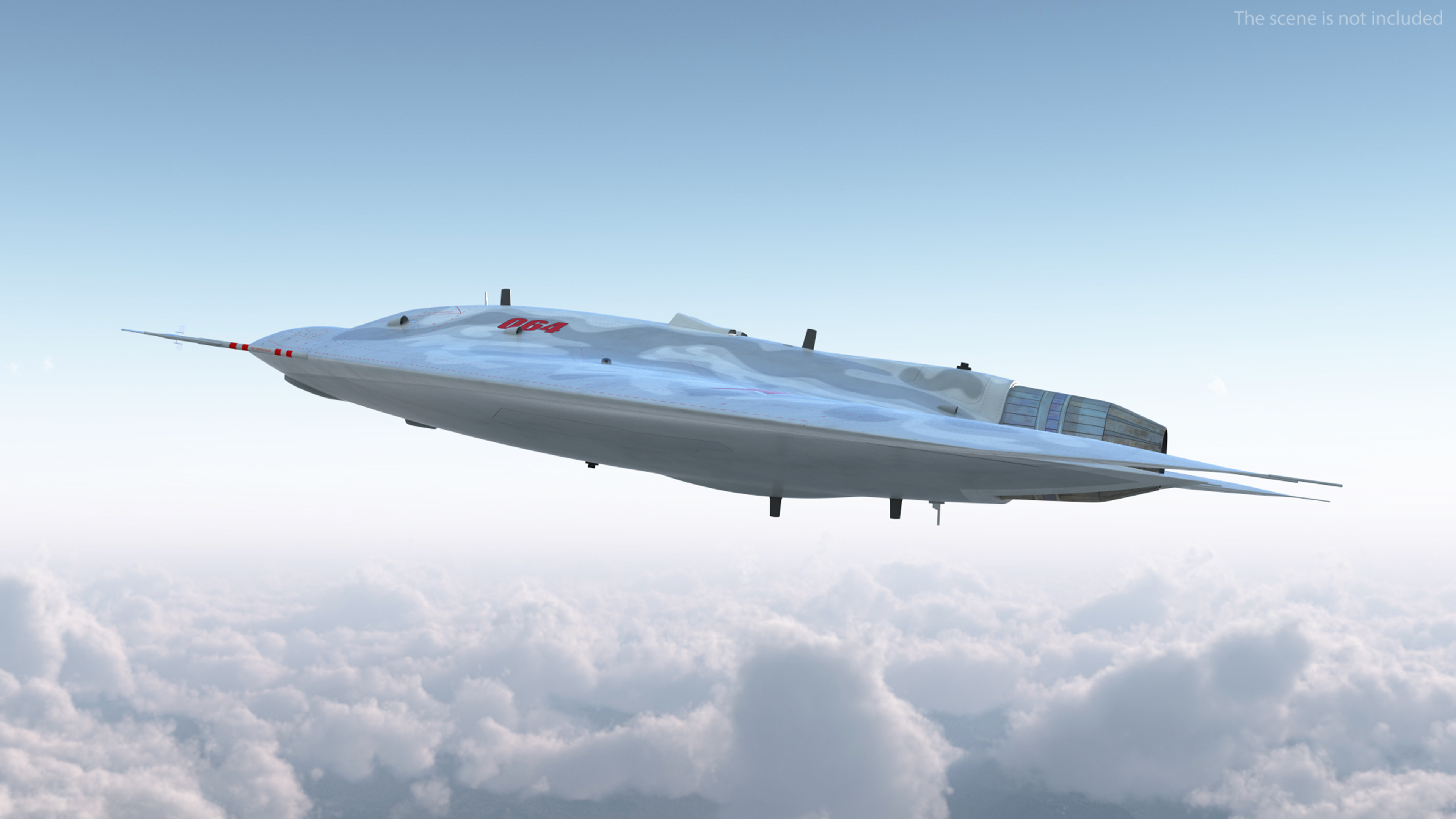 Russian Heavy Strike Unmanned Bomber S-70 Okhotnik Rigged 3D