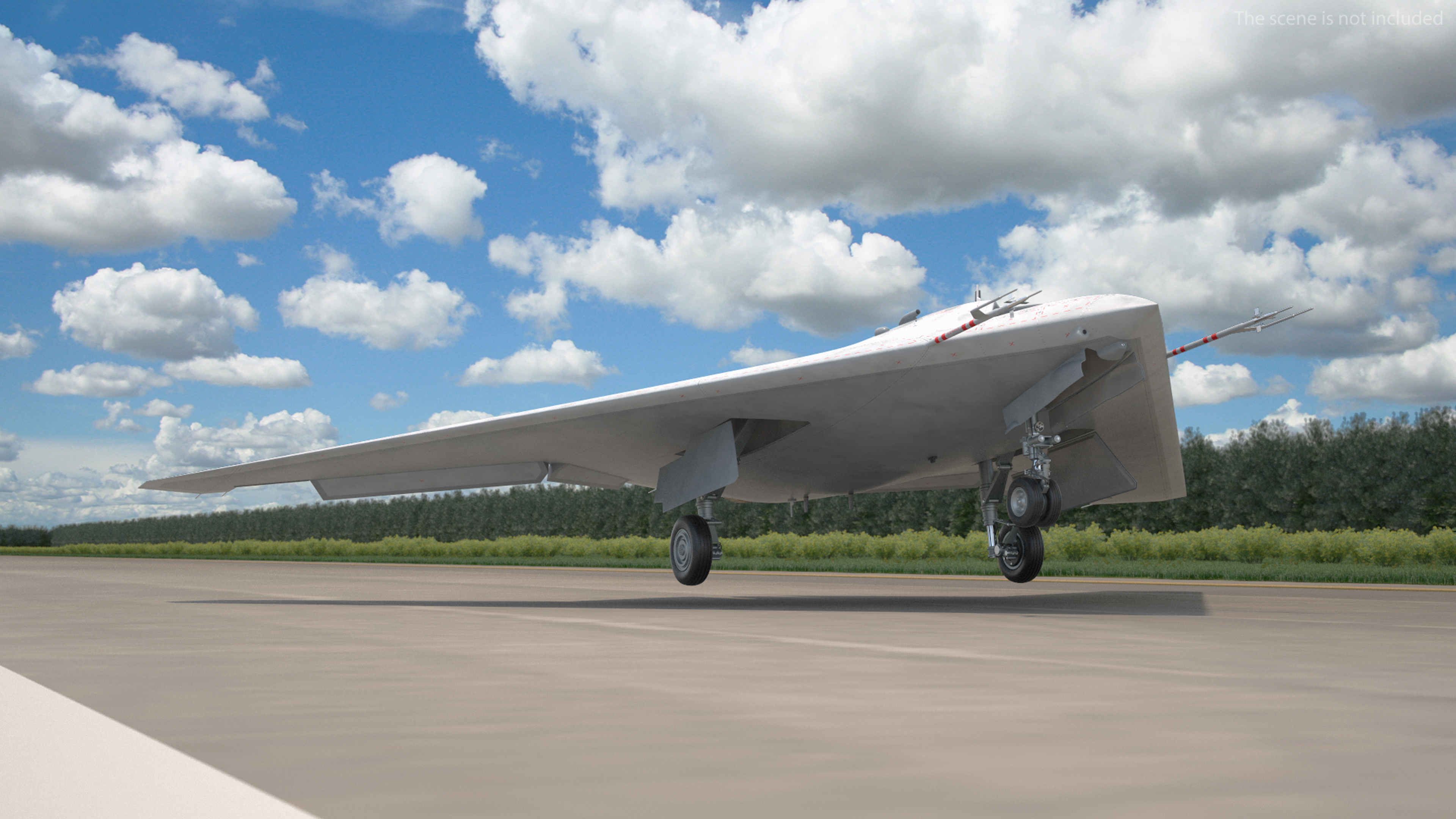 Russian Heavy Strike Unmanned Bomber S-70 Okhotnik Rigged 3D