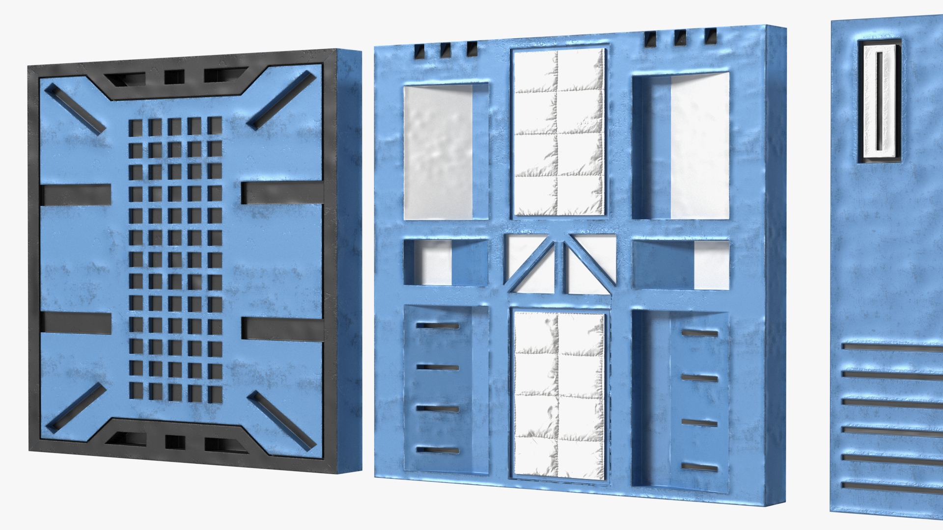 Sci-Fi Wall Panels Set 3D