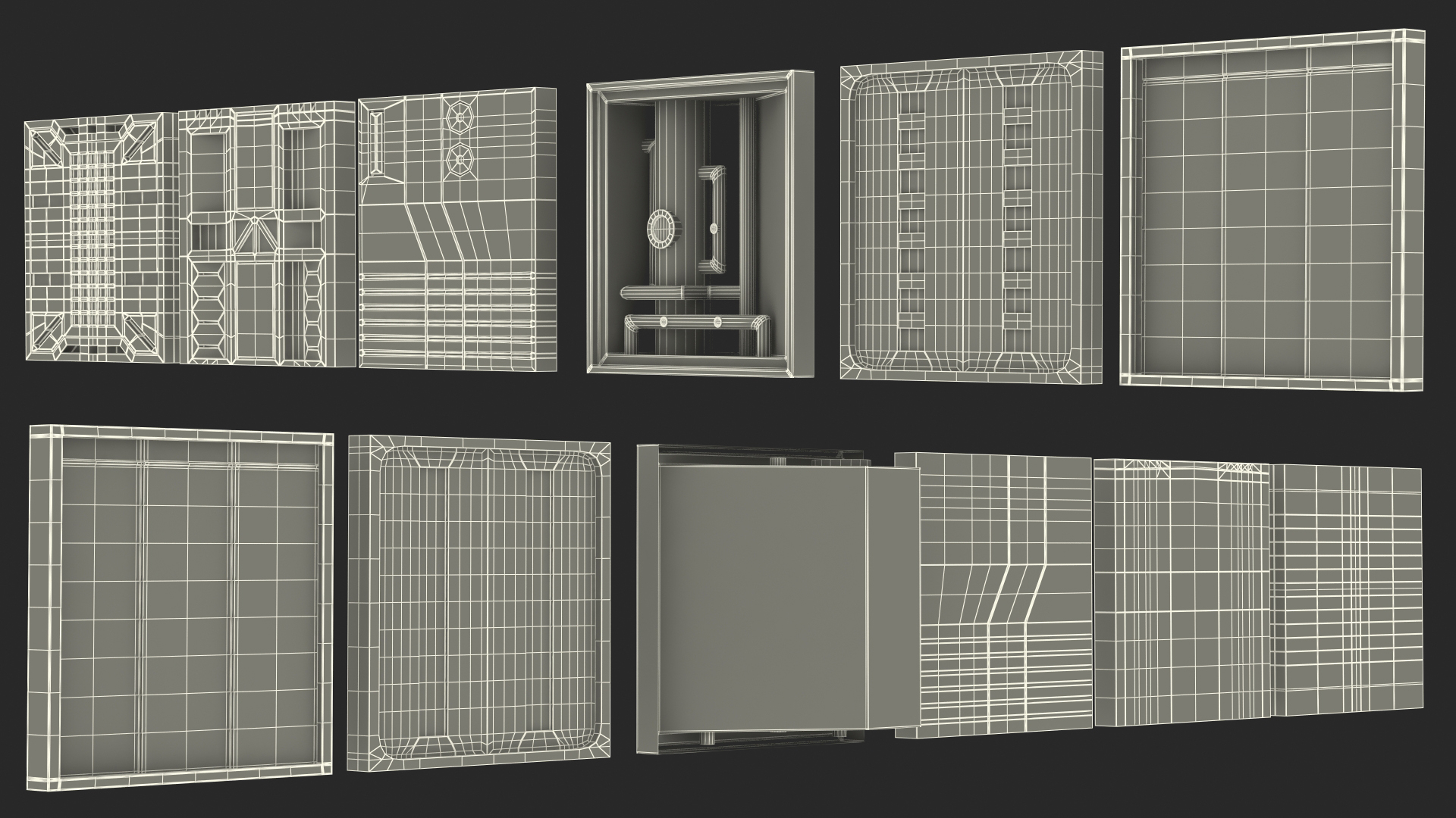 Sci-Fi Wall Panels Set 3D