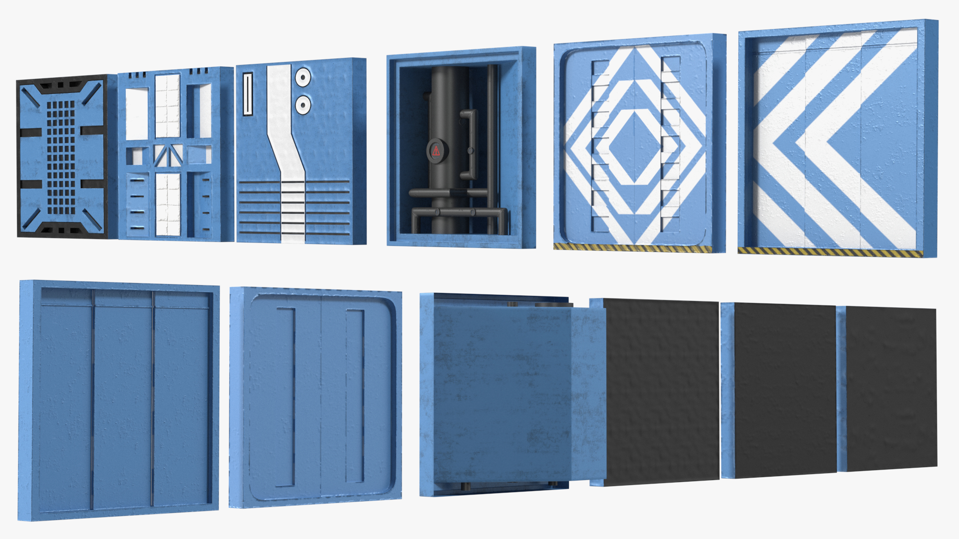 Sci-Fi Wall Panels Set 3D