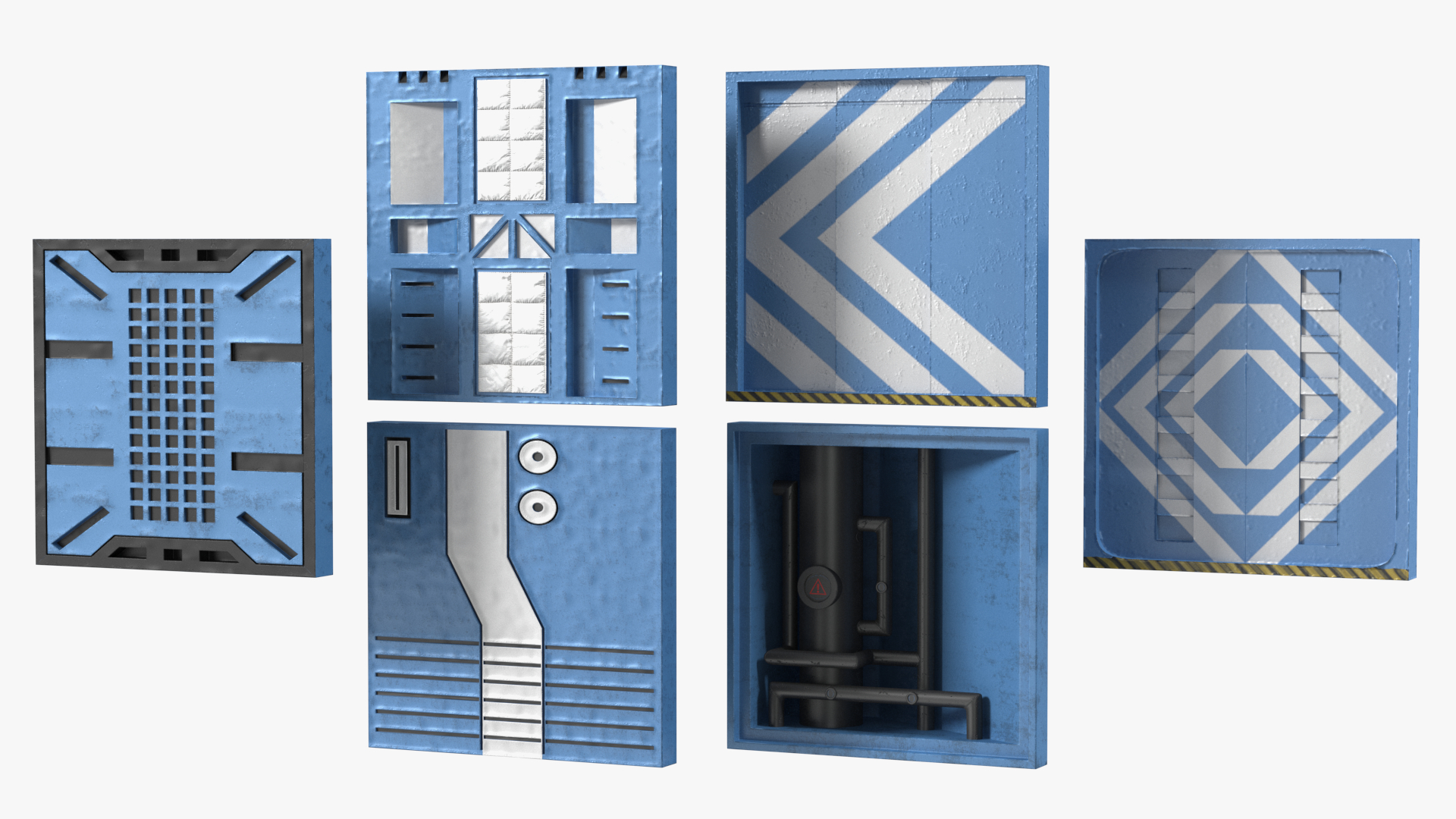 Sci-Fi Wall Panels Set 3D