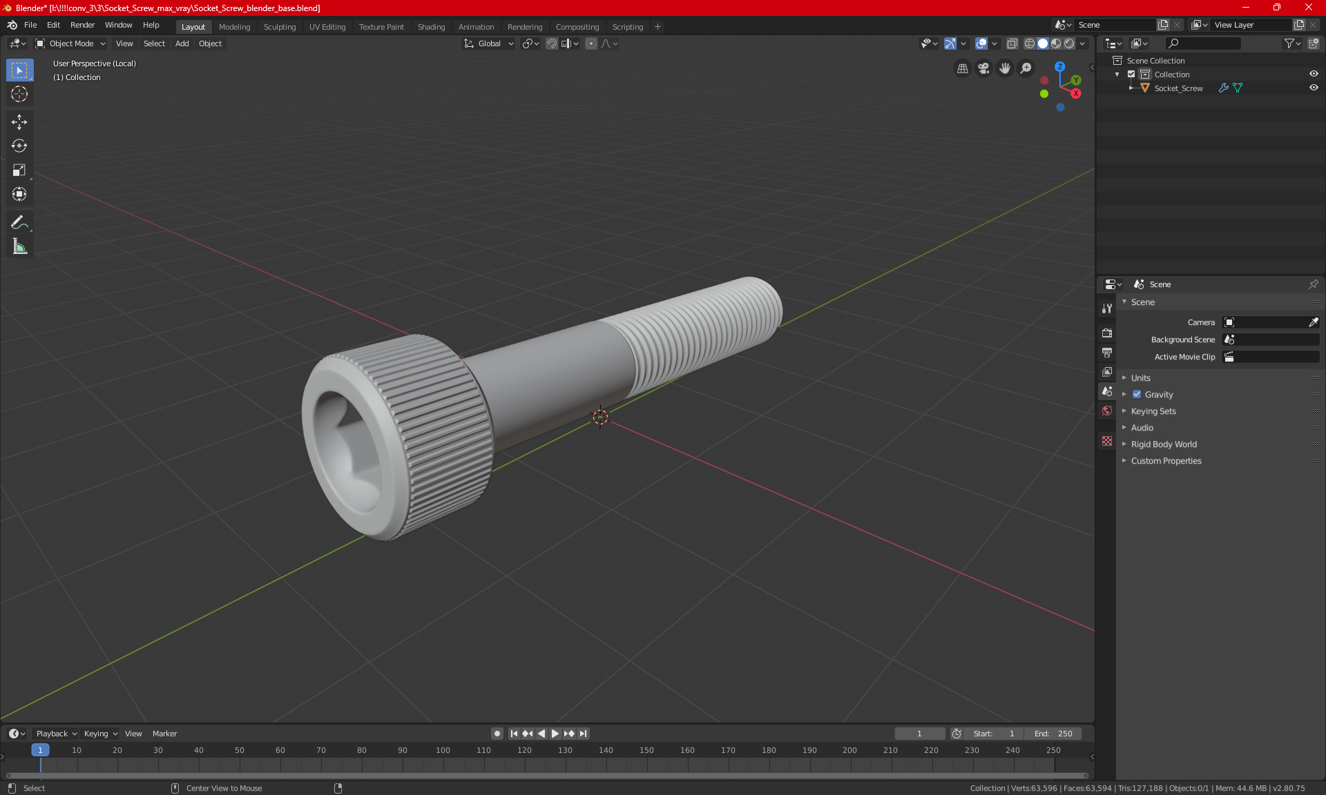 3D model Socket Screw for 3D Print