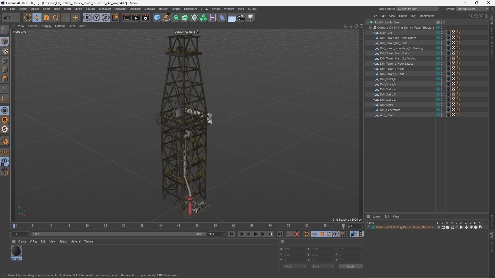 Offshore Oil Drilling Derrick Tower Structure - view 12