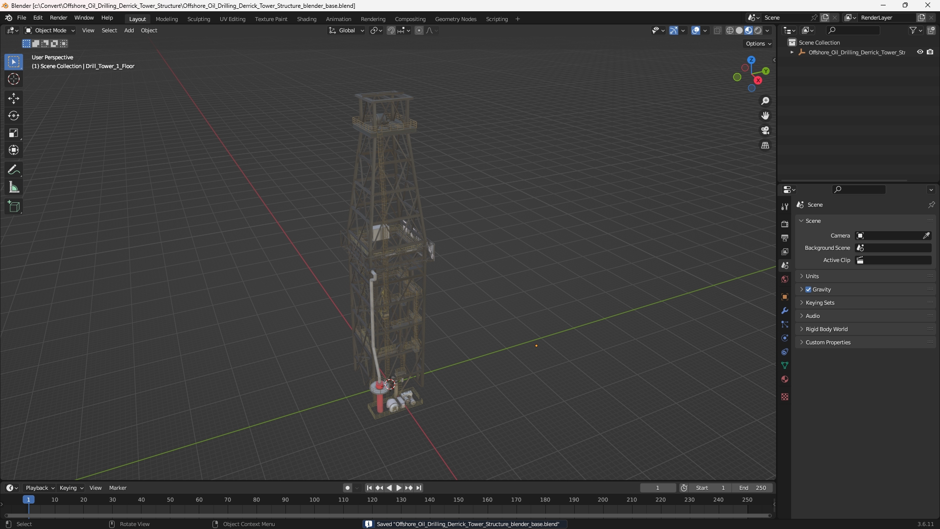 Offshore Oil Drilling Derrick Tower Structure - view 10