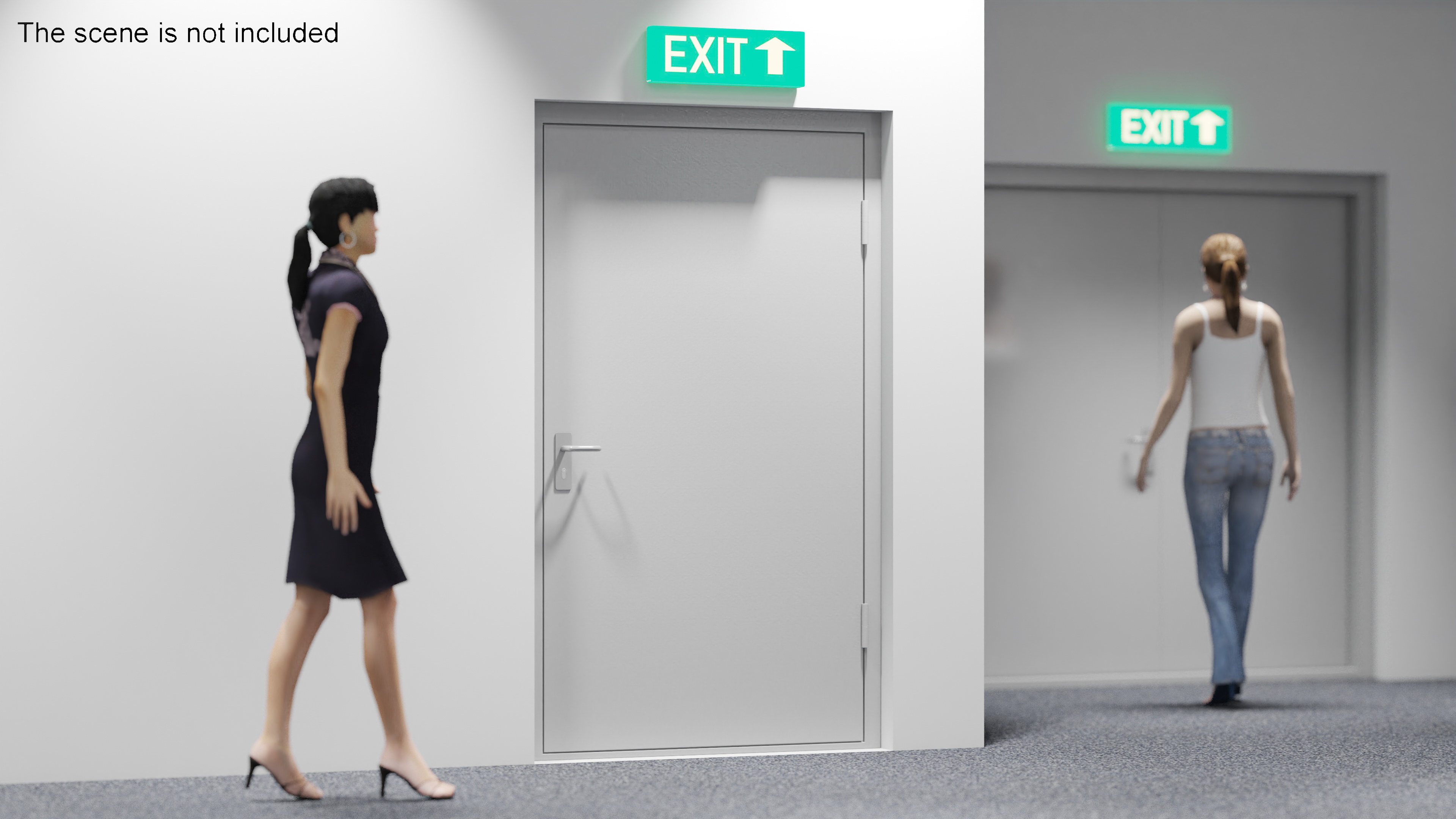 3D Security Fire Door Grey model