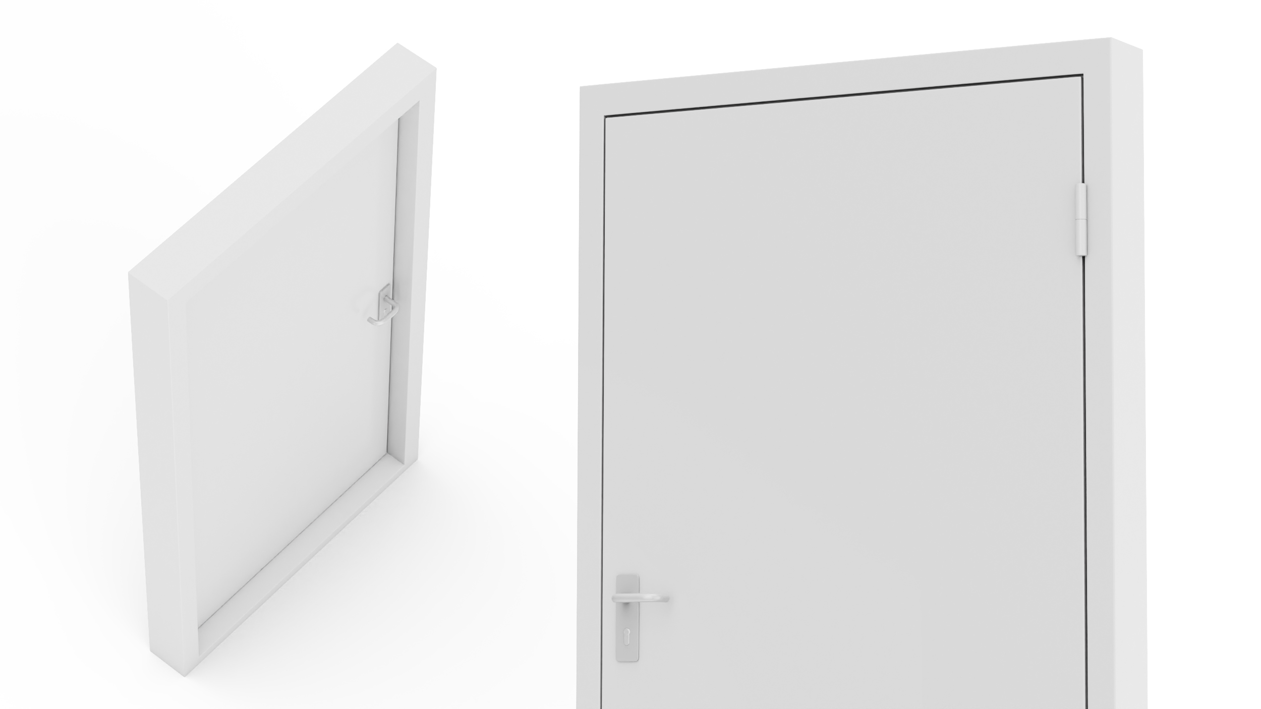 3D Security Fire Door Grey model