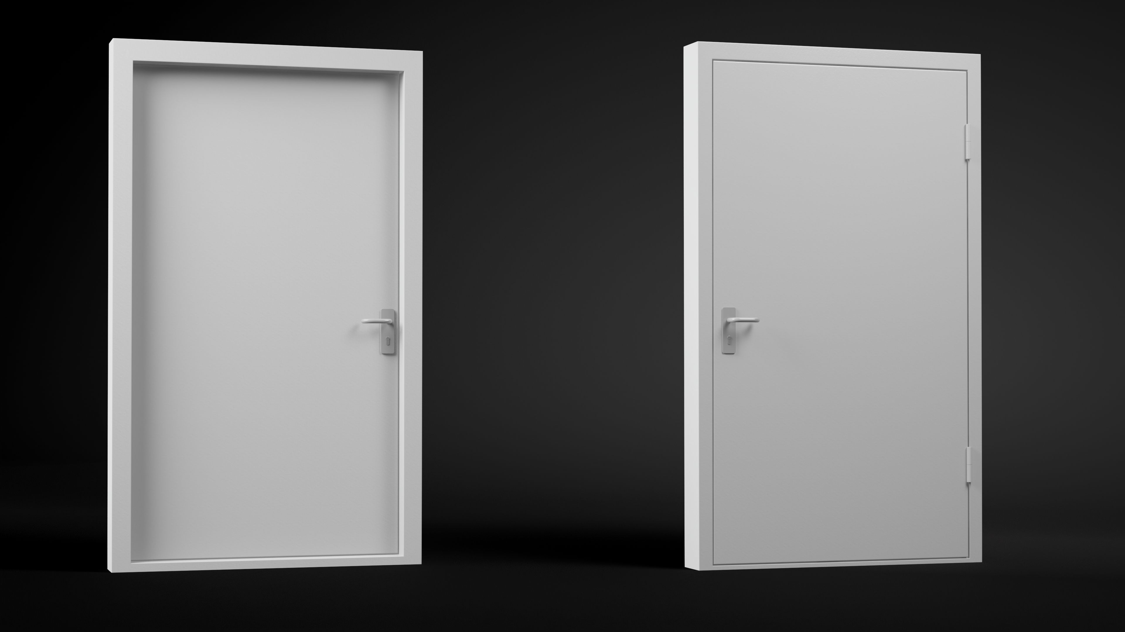 3D Security Fire Door Grey model