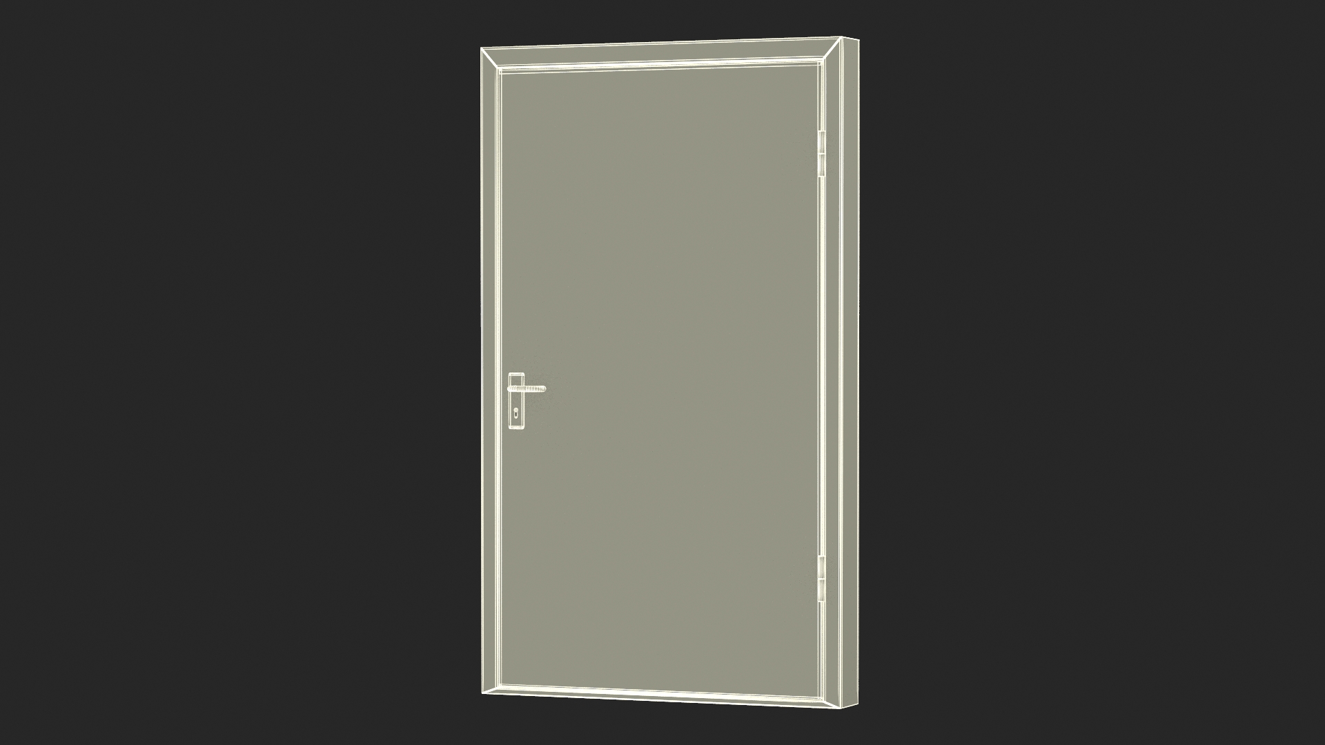 3D Security Fire Door Grey model