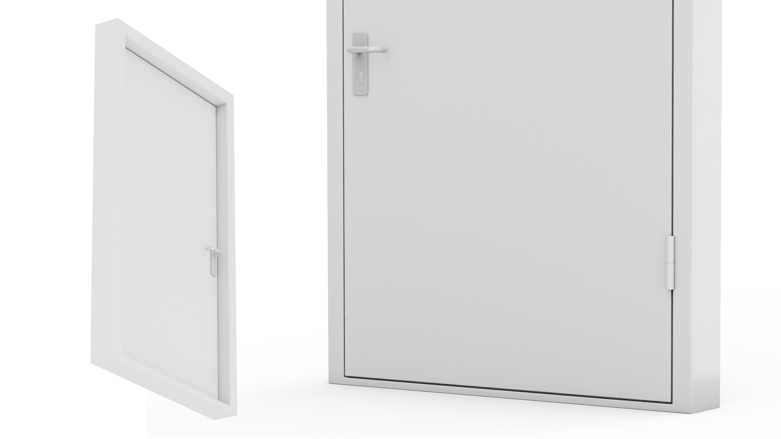 3D Security Fire Door Grey model