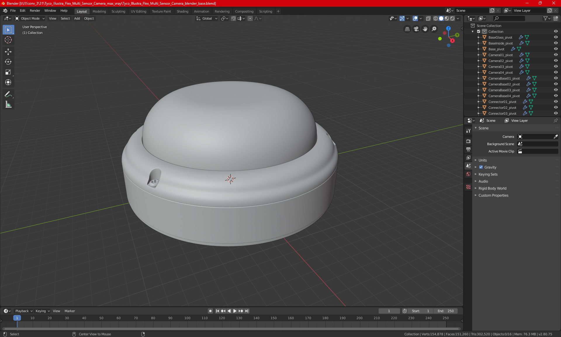 3D Tyco Illustra Flex Multi Sensor Camera model