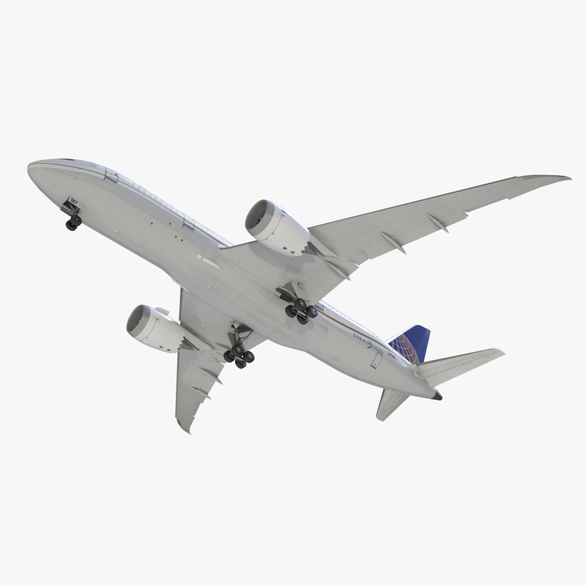 3D United Airlines Boeing 787-8 Dreamliner Rigged
