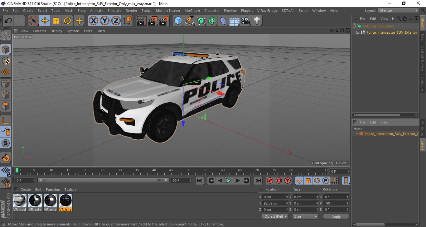 3D Police Interceptor SUV Exterior Only
