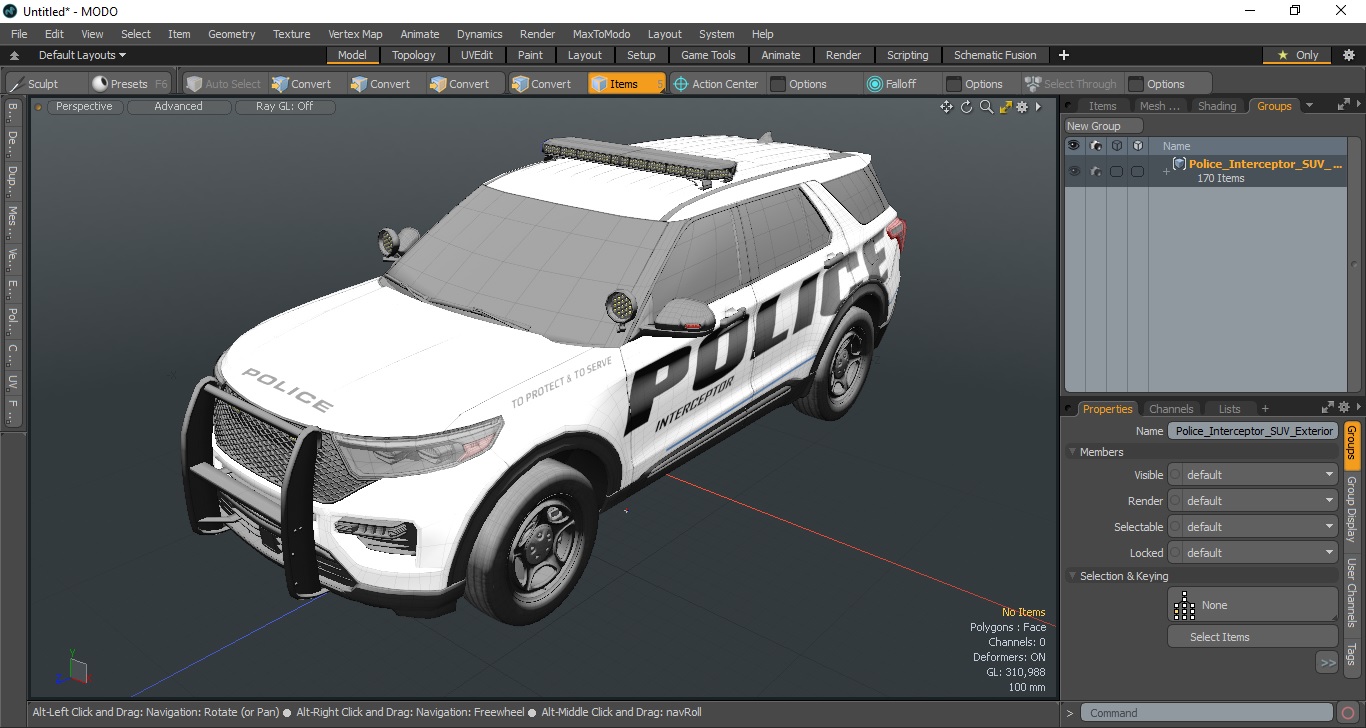 3D Police Interceptor SUV Exterior Only