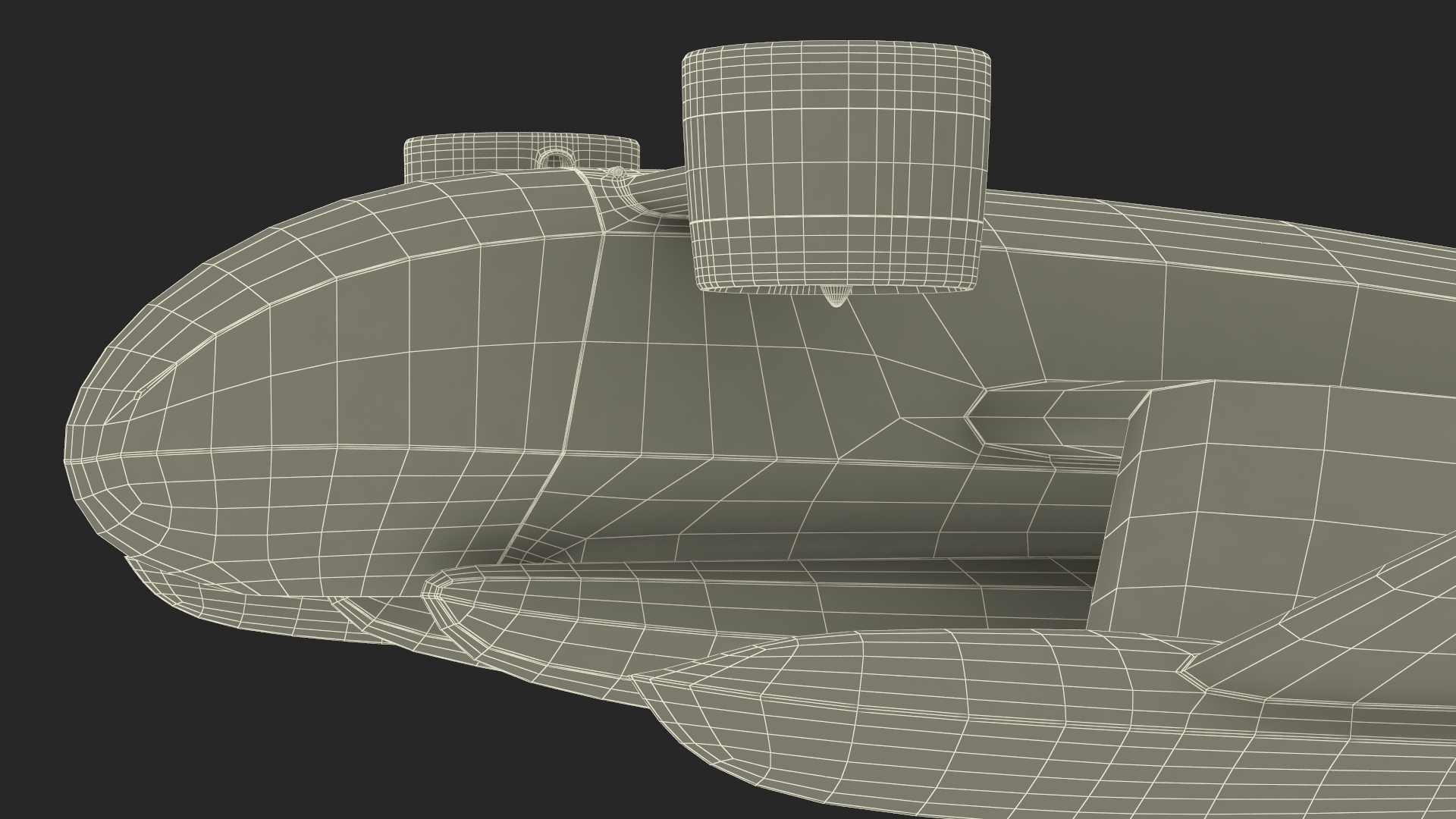 3D Flying Ship Concept White Color Rigged model