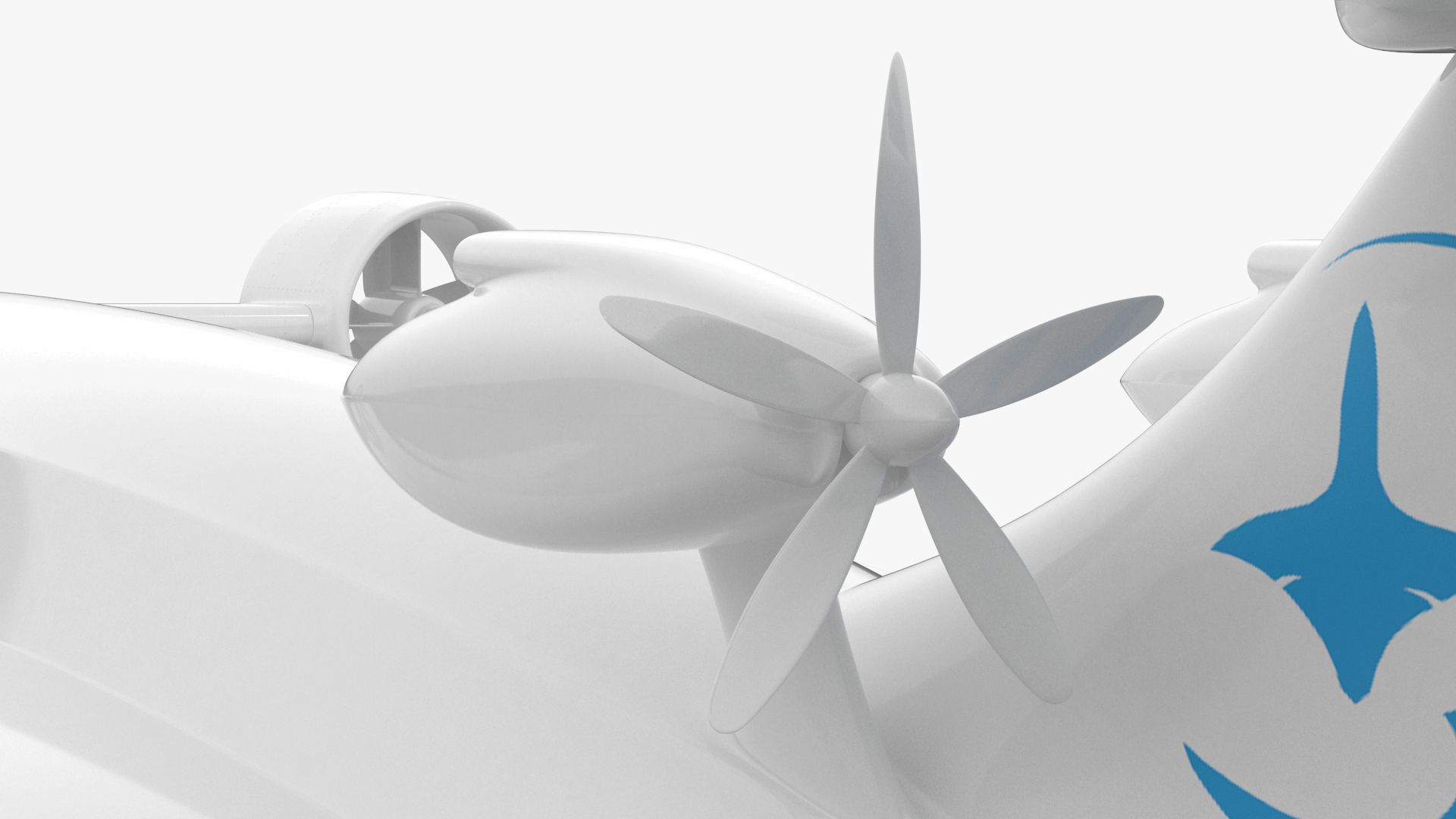 3D Flying Ship Concept White Color Rigged model