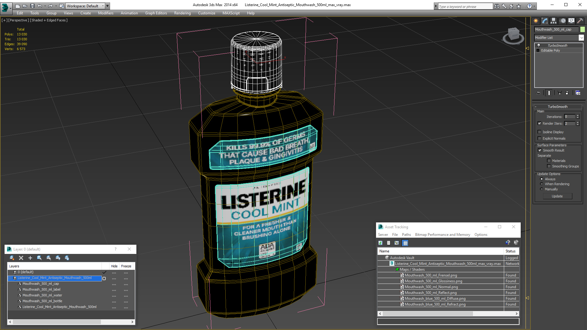 3D Listerine Cool Mint Antiseptic Mouthwash 500ml