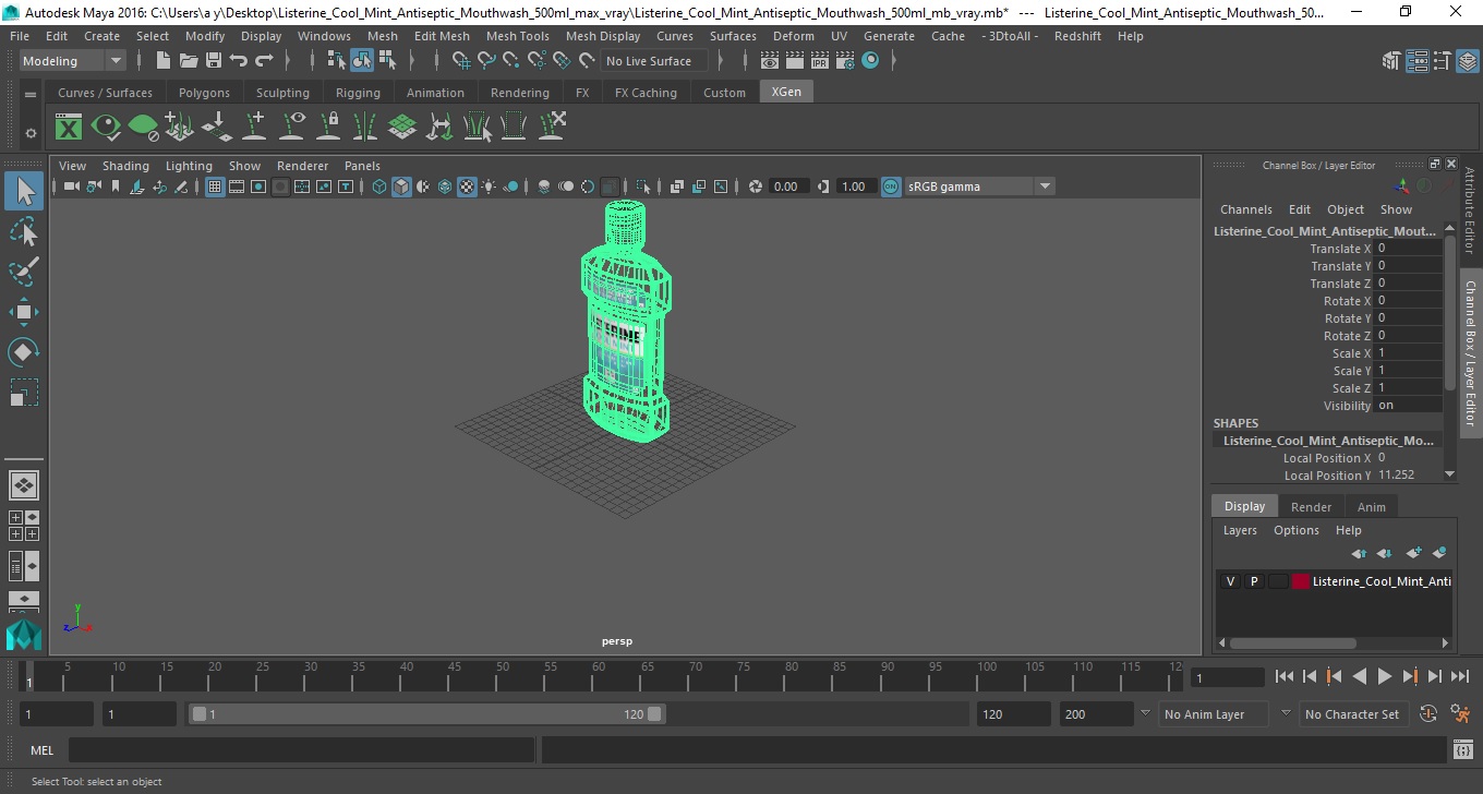 3D Listerine Cool Mint Antiseptic Mouthwash 500ml