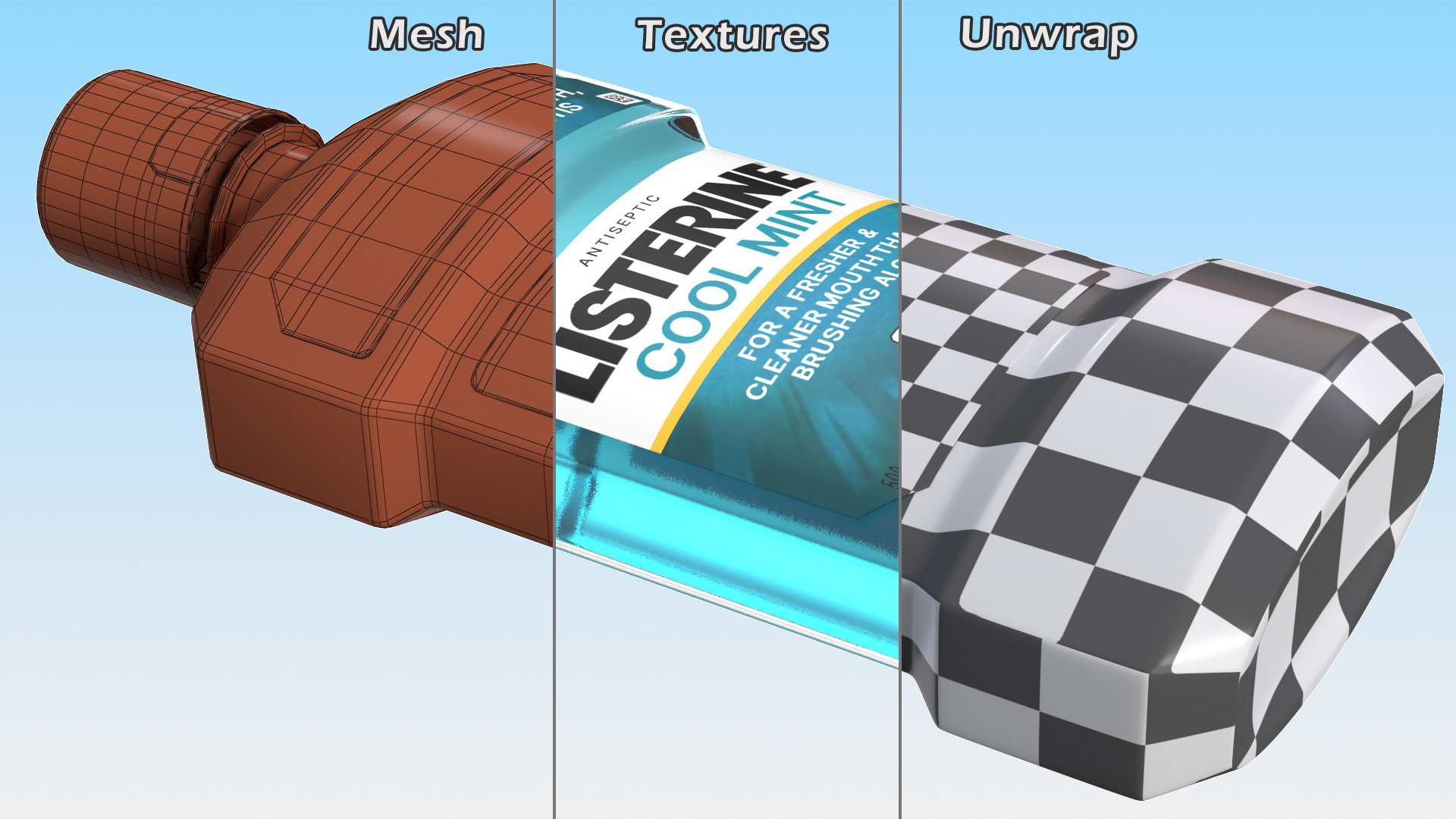 3D Listerine Cool Mint Antiseptic Mouthwash 500ml