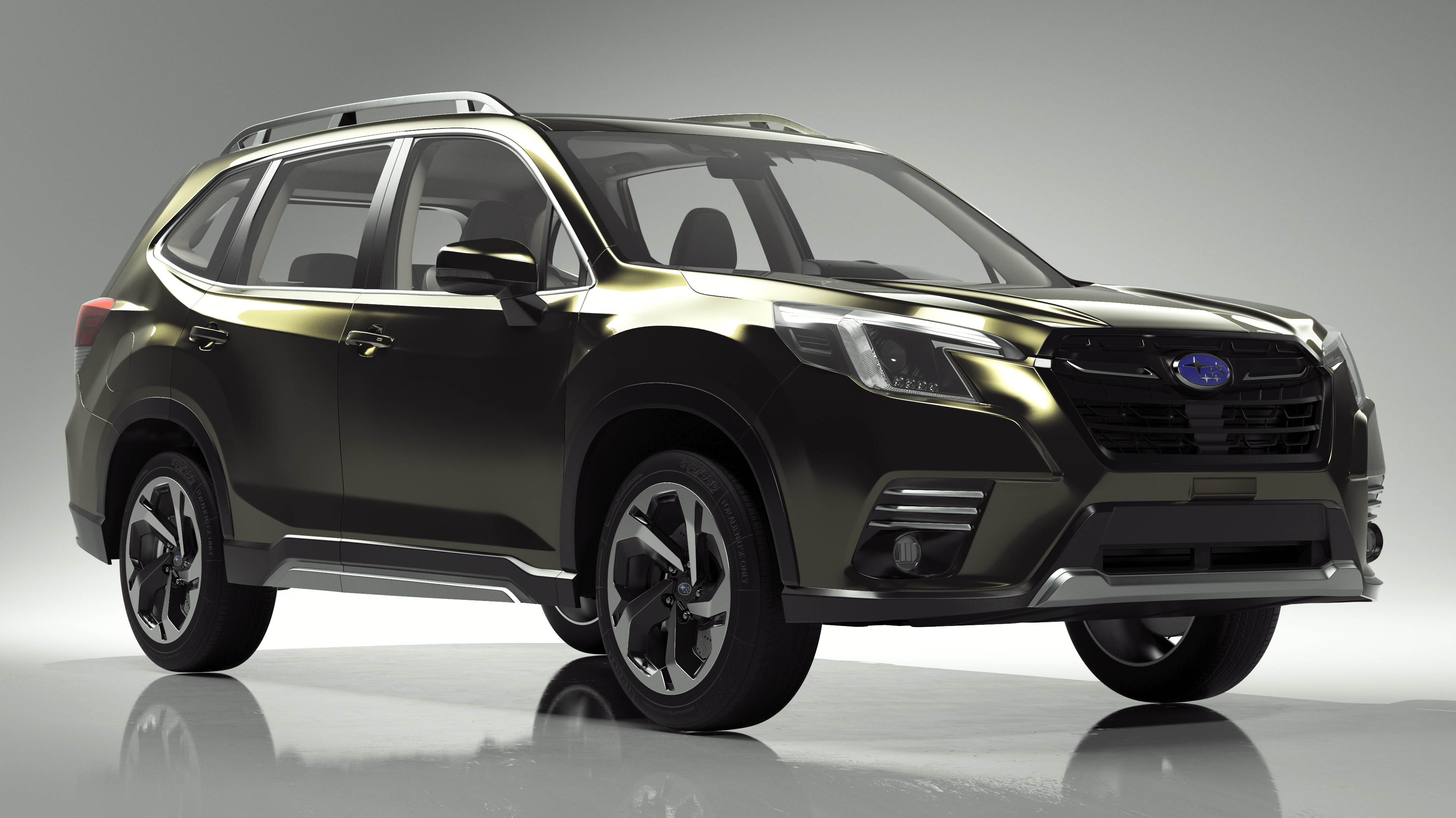 Green Subaru Forester 2022 Simple Interior 3D