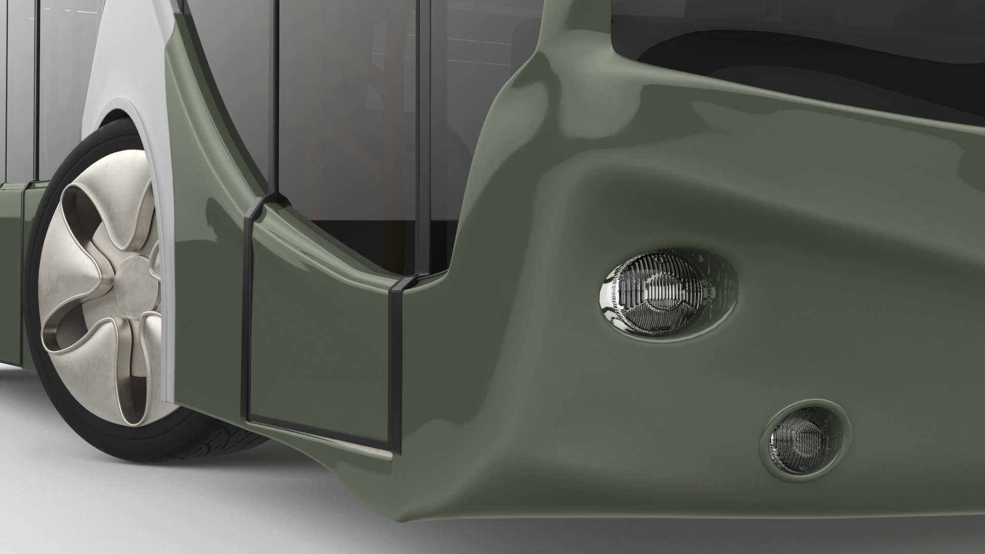 Futuristic Electric Bus Concept Green 3D