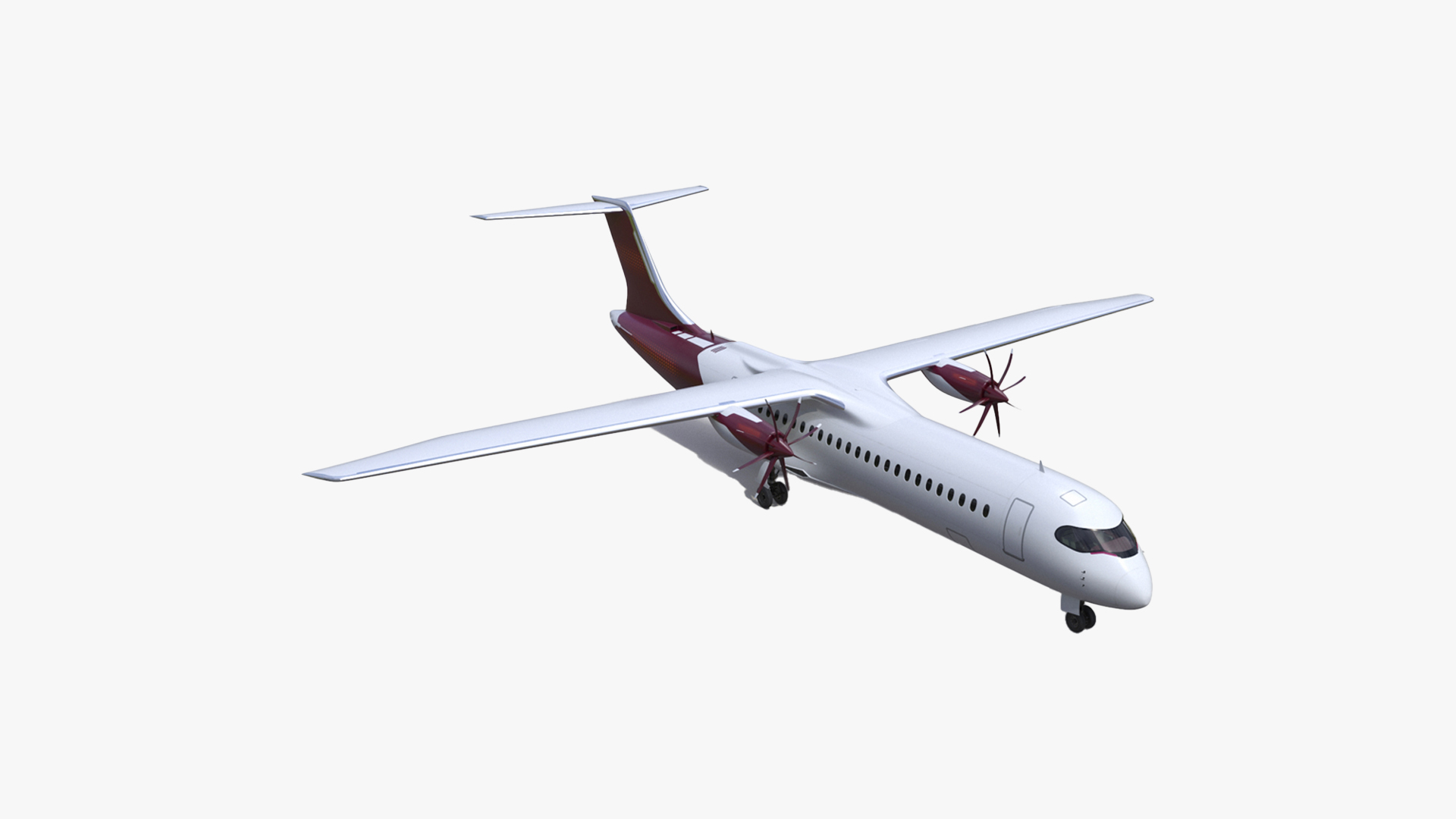 Concept Modern Aircraft Turboprop Rigged for Cinema 4D 3D model