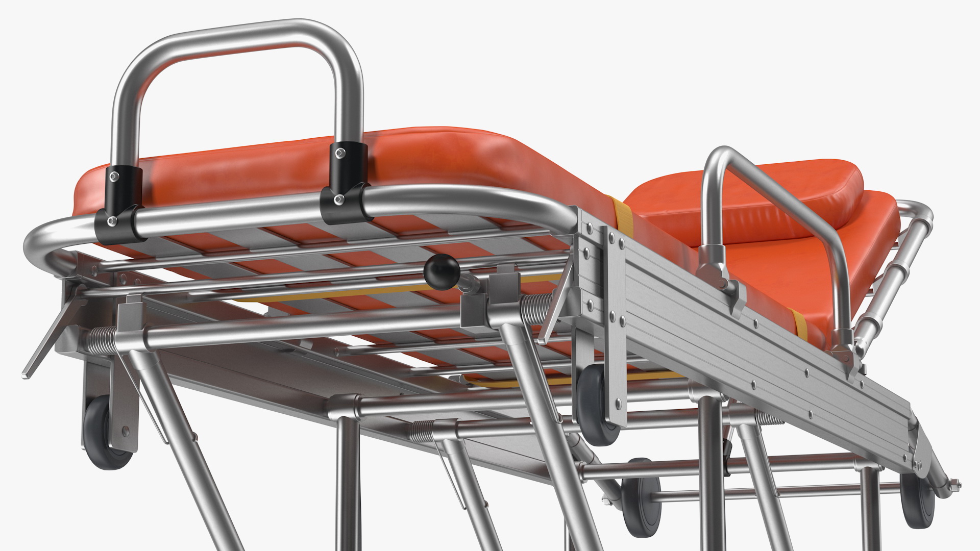 3D model Steel Ambulance Stretcher Hospital Bed Gurney