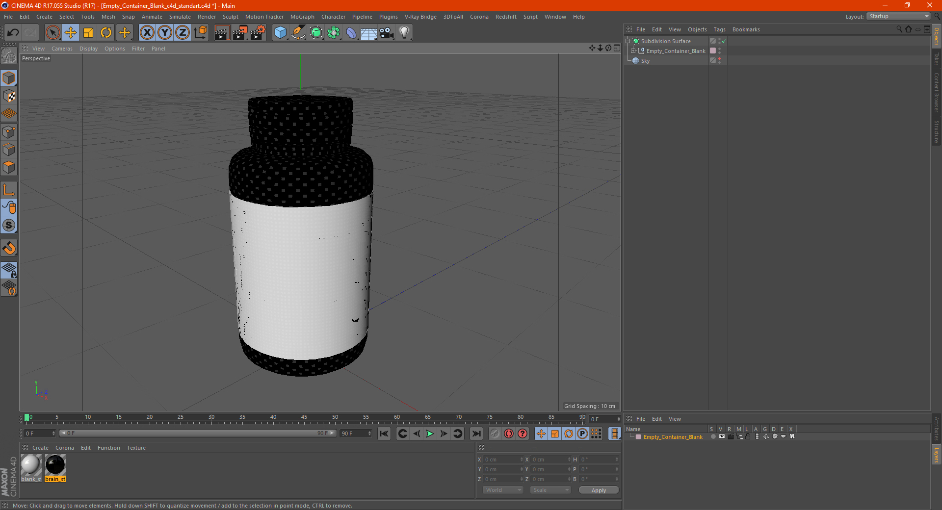 3D Empty Container Blank
