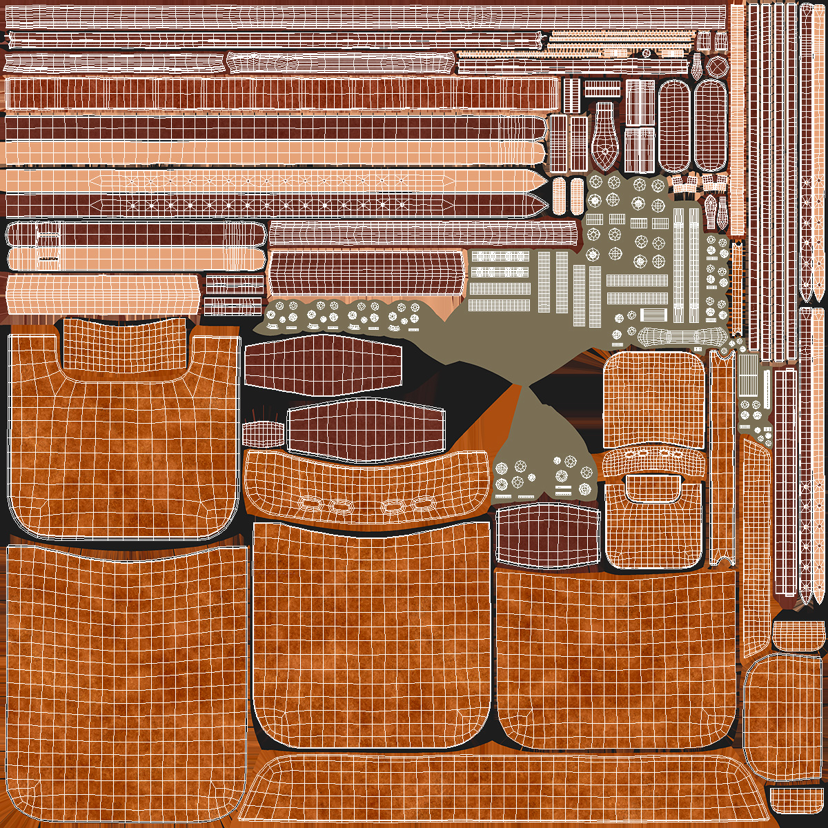 3D Classic Hunting Brown Leather Bag model