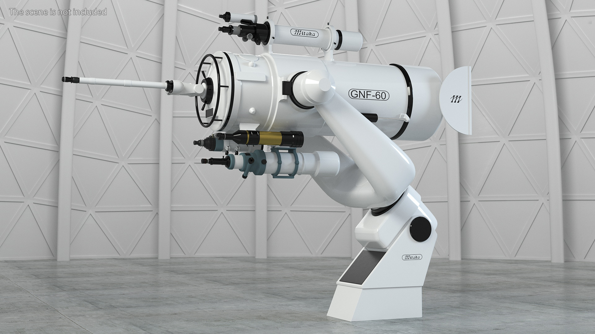 3D model Mitaka GNF60 Observatory Telescope Rigged for Cinema 4D